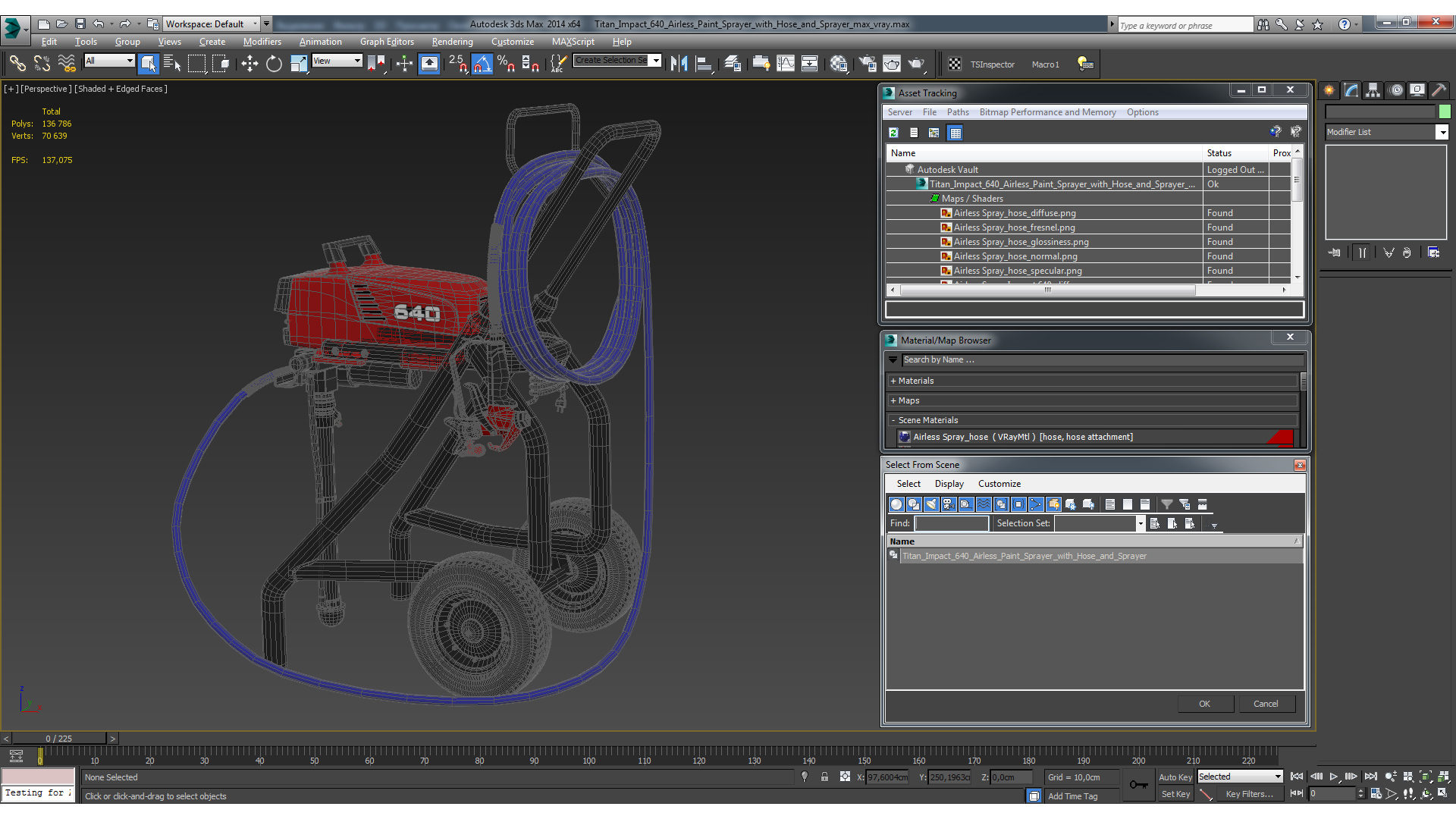 3D model Titan Impact 640 Airless Paint Sprayer with Hose and Sprayer