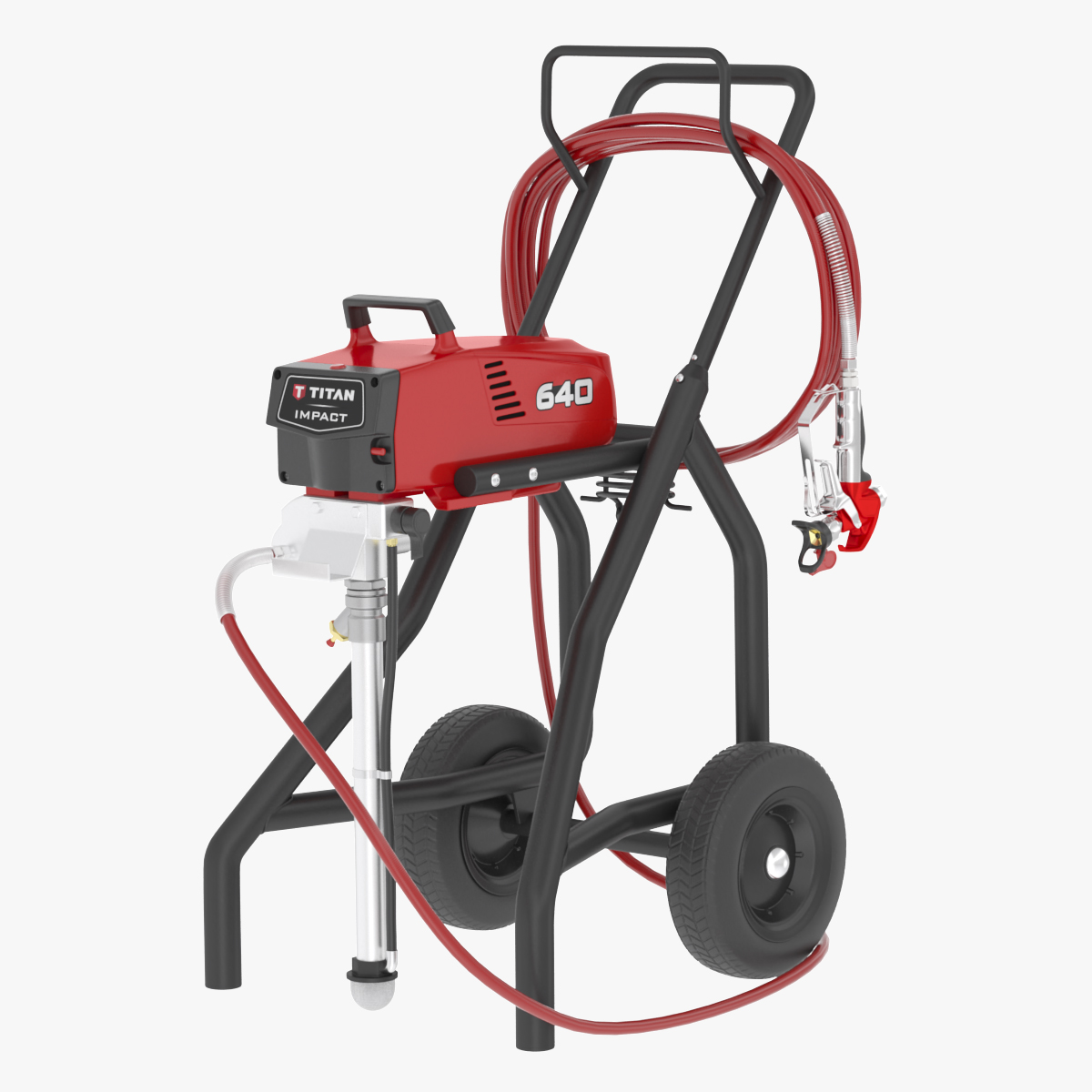 3D model Titan Impact 640 Airless Paint Sprayer with Hose and Sprayer