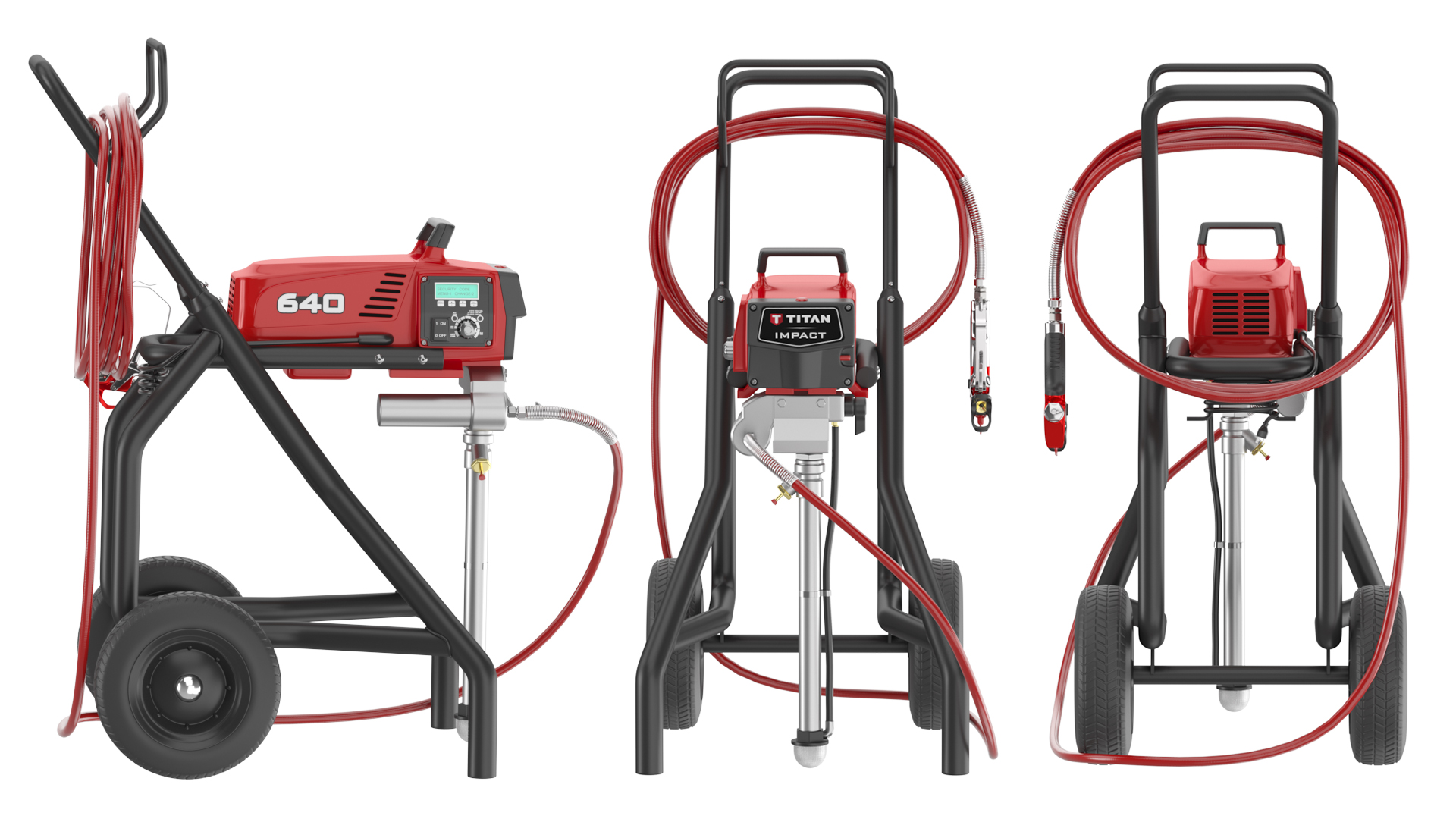 3D model Titan Impact 640 Airless Paint Sprayer with Hose and Sprayer