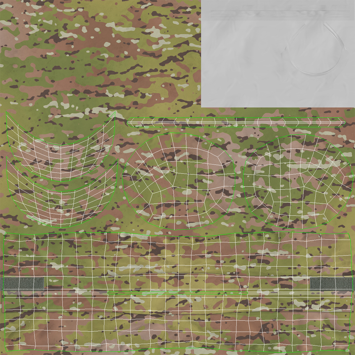 US Army Camouflage Hat 3D