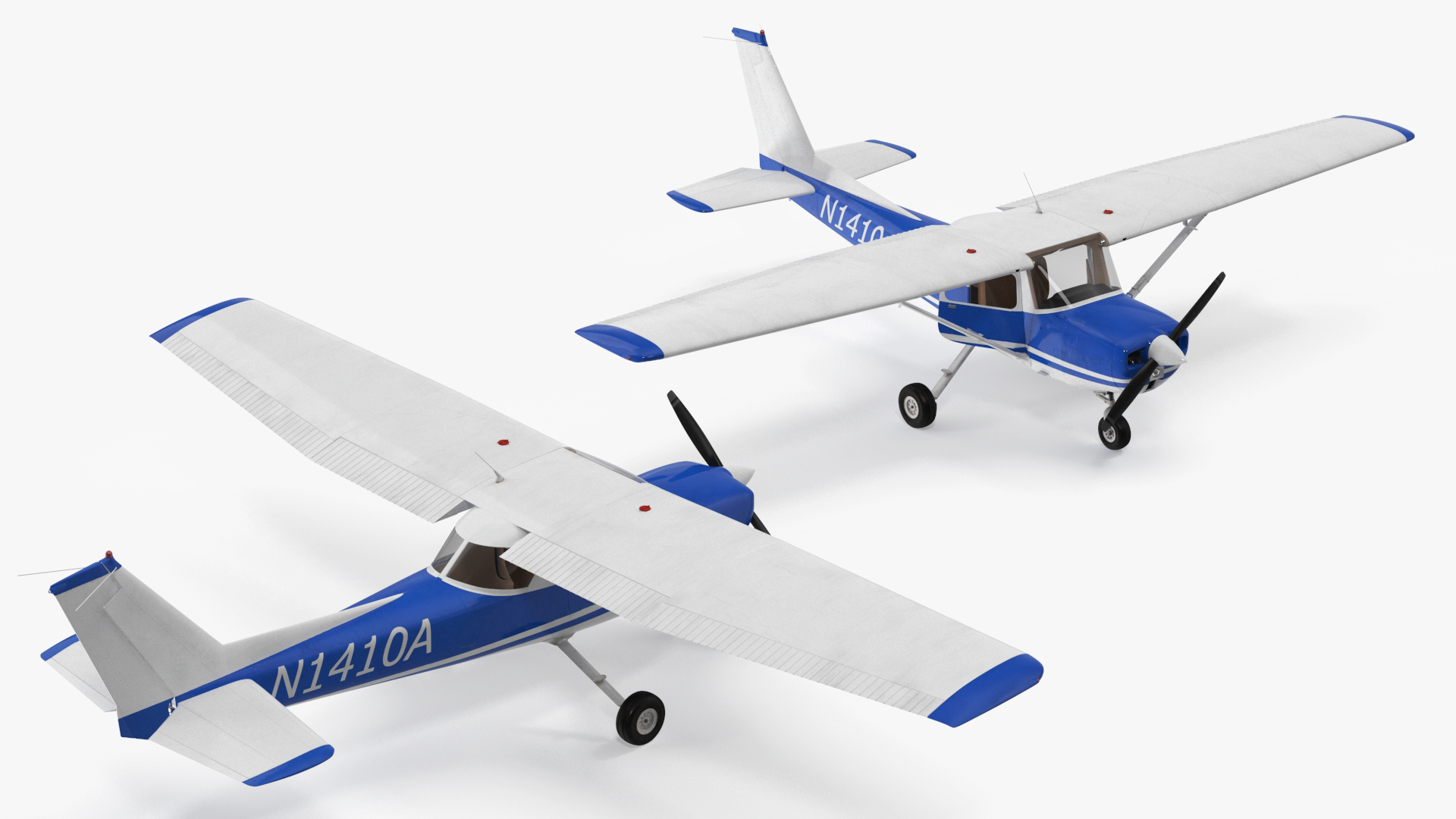 3D Single Engine Propeller Aircraft Cessna 150 model