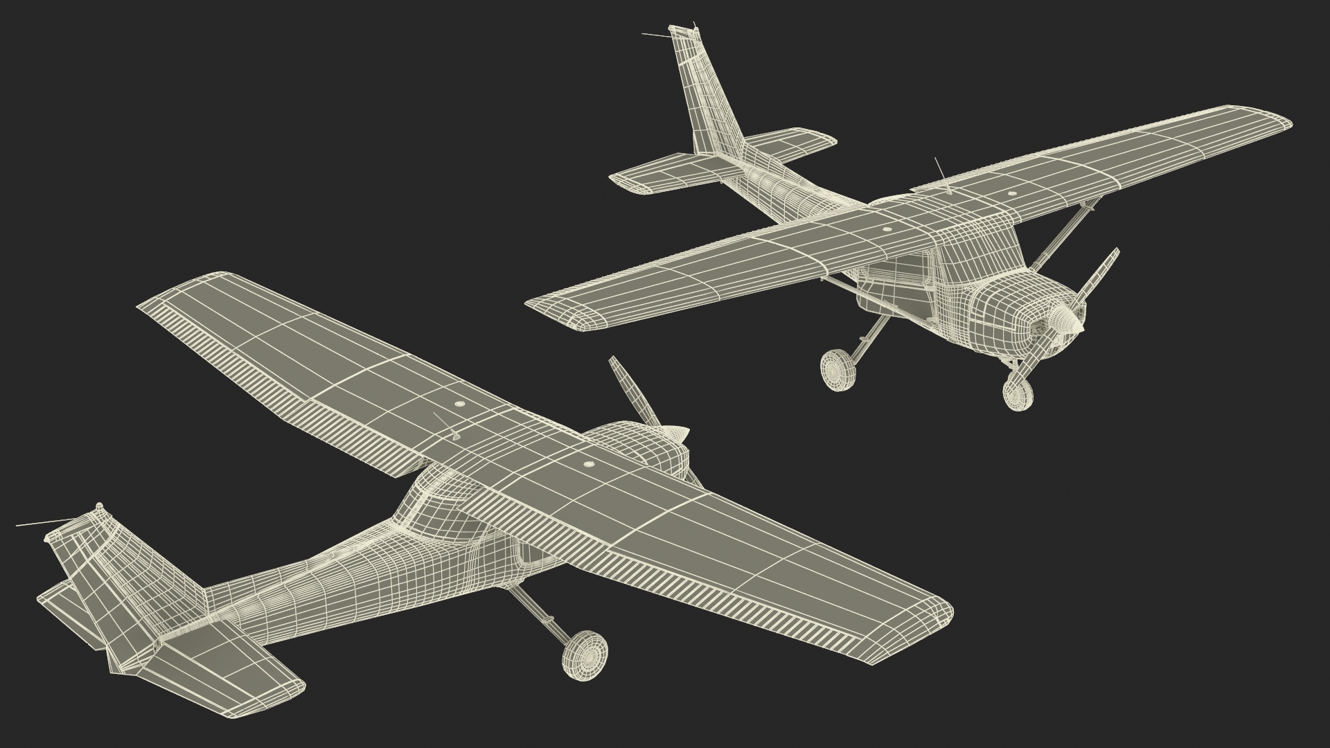 3D Single Engine Propeller Aircraft Cessna 150 model