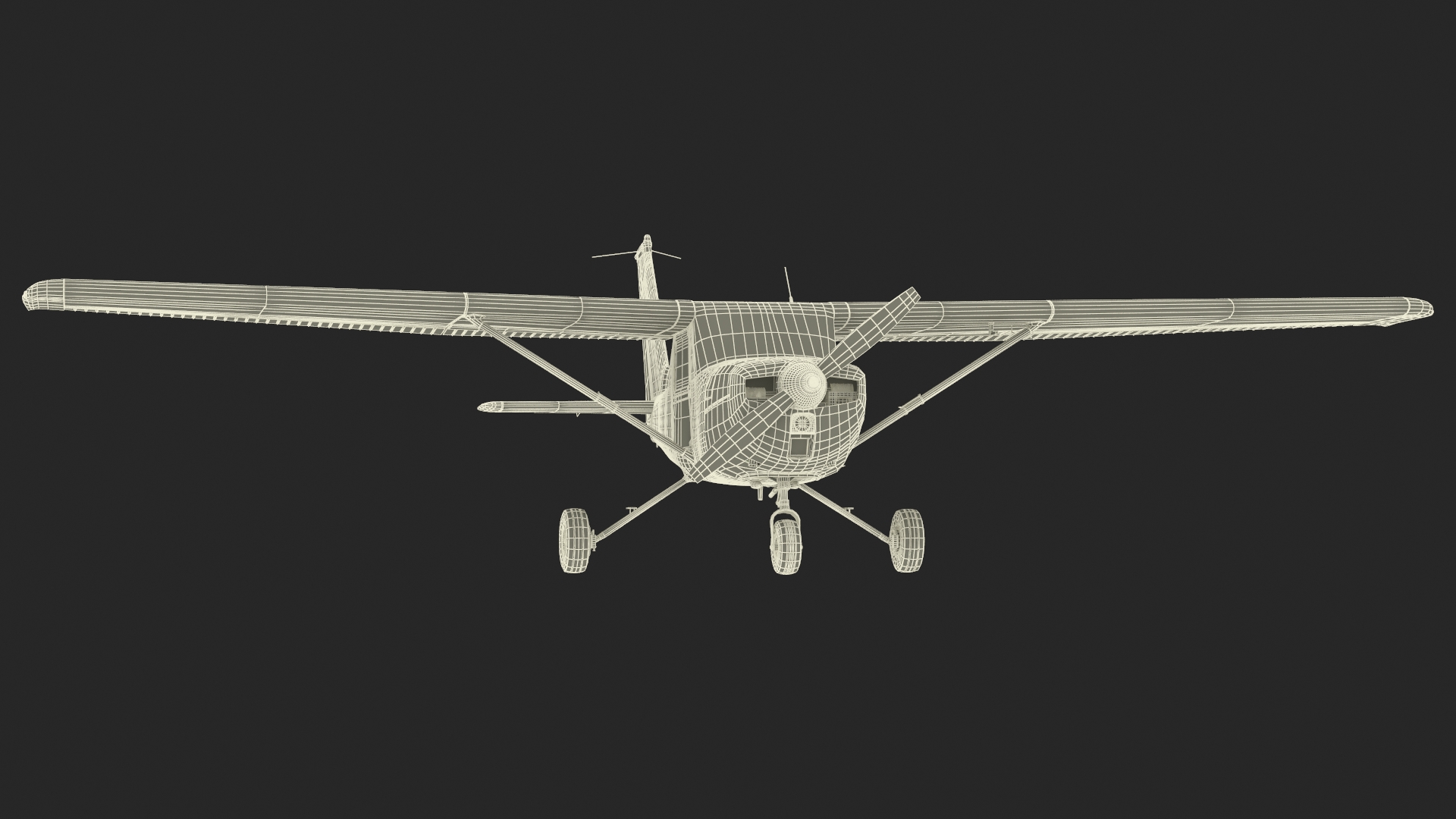 3D Single Engine Propeller Aircraft Cessna 150 model