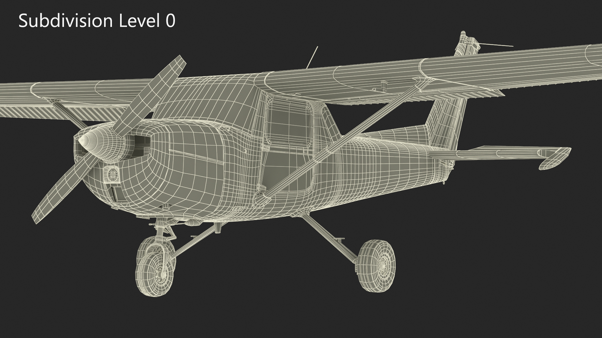 3D Single Engine Propeller Aircraft Cessna 150 model