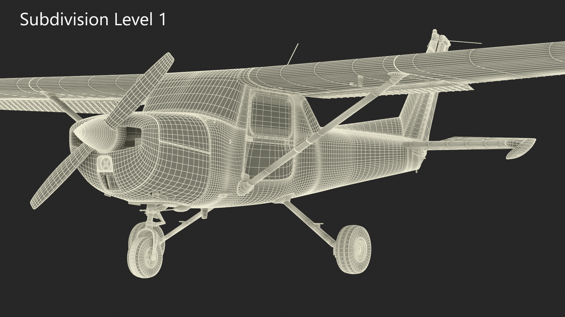 3D Single Engine Propeller Aircraft Cessna 150 model