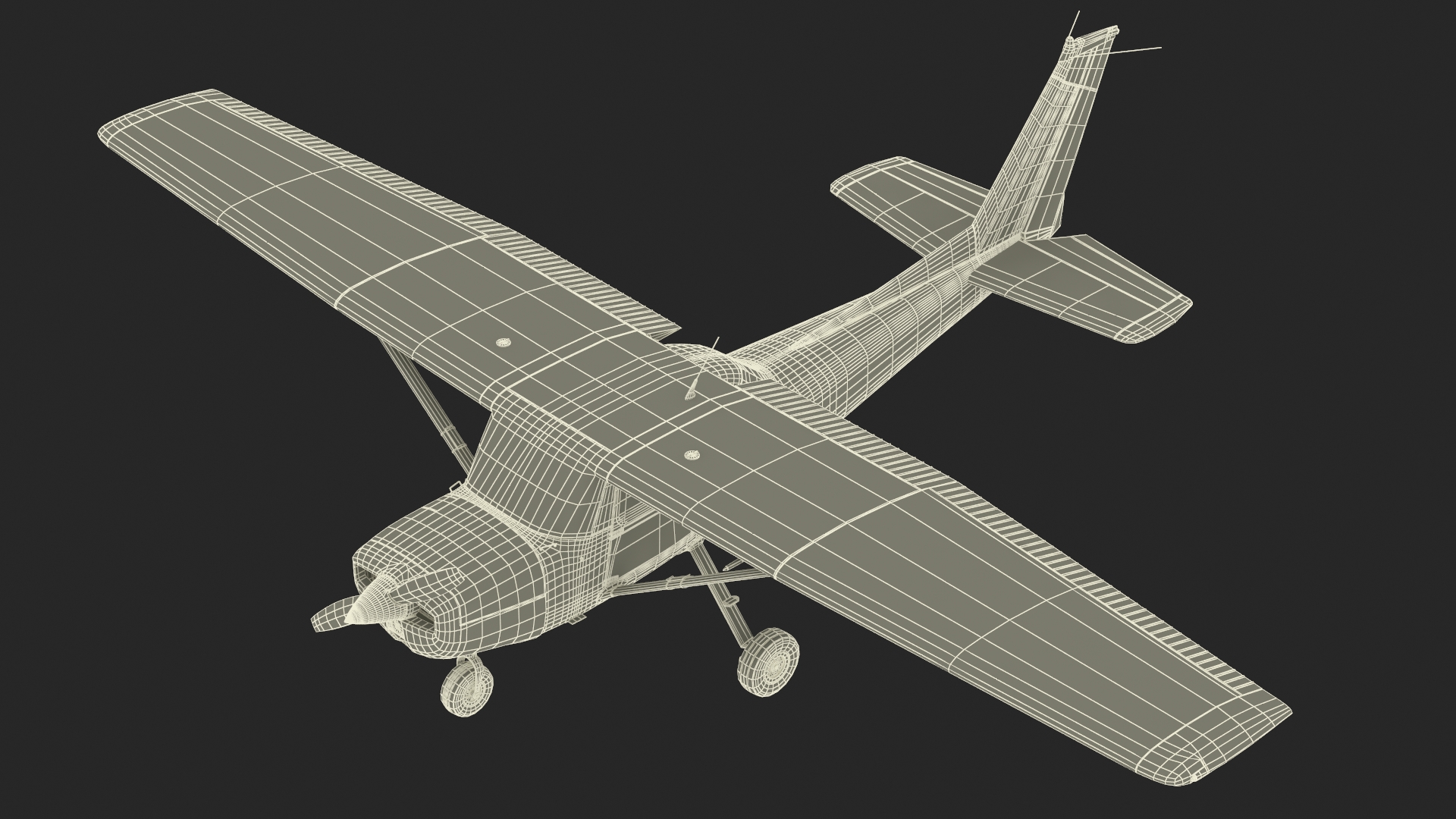 3D Single Engine Propeller Aircraft Cessna 150 model