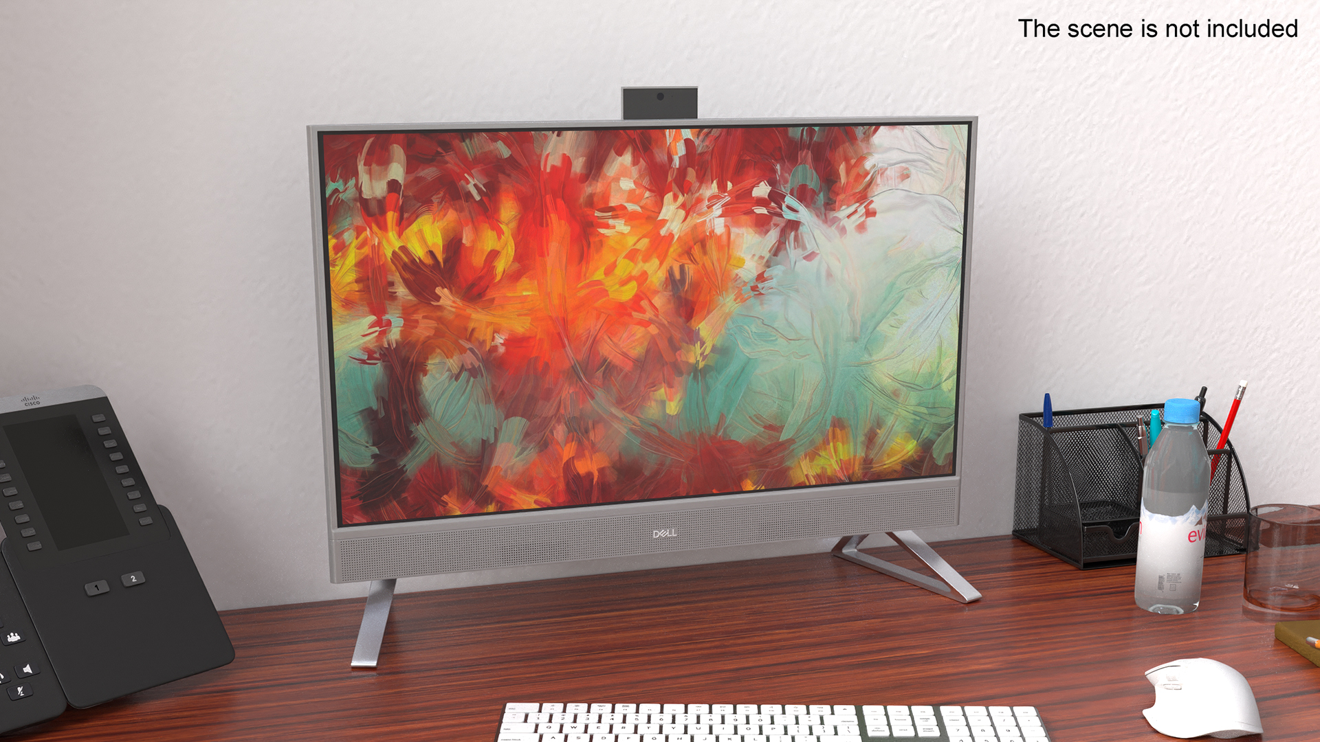 3D Dell Inspiron with Artistic Abstract Wallpaper