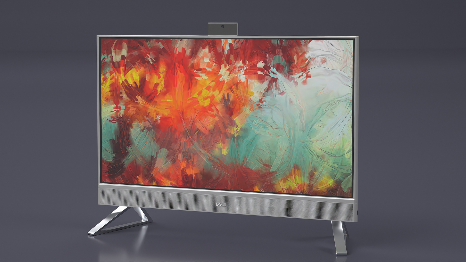 3D Dell Inspiron with Artistic Abstract Wallpaper