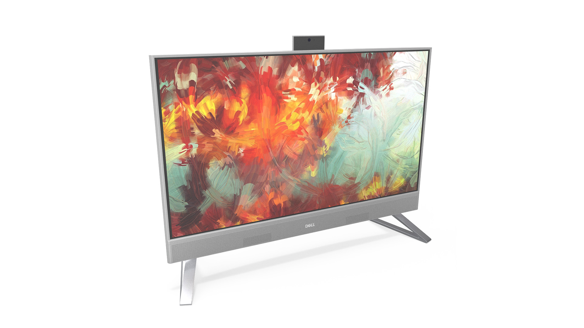 3D Dell Inspiron with Artistic Abstract Wallpaper