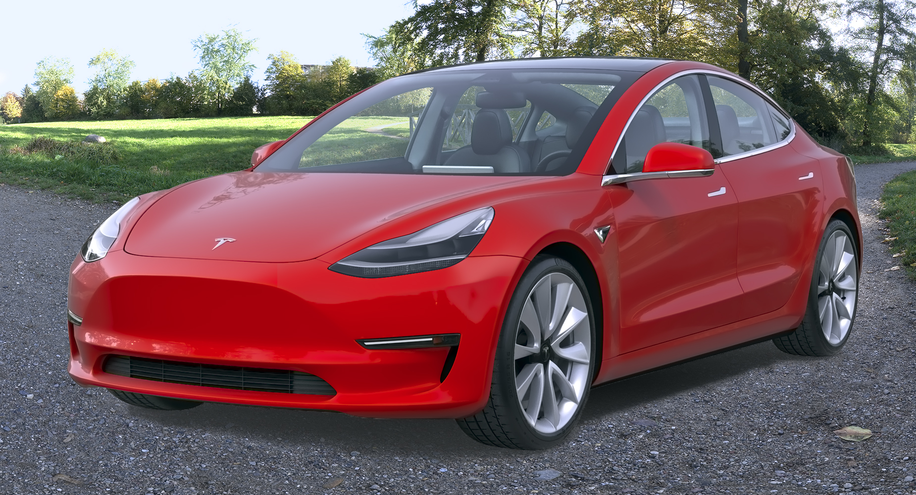 3D model Tesla Model 3 Rigged