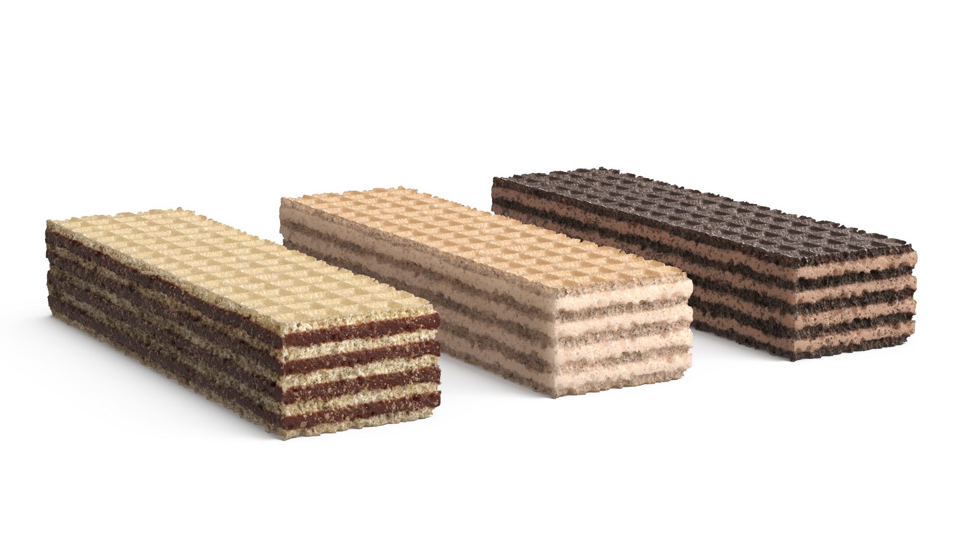 Cream Filled Wafers Set Beige