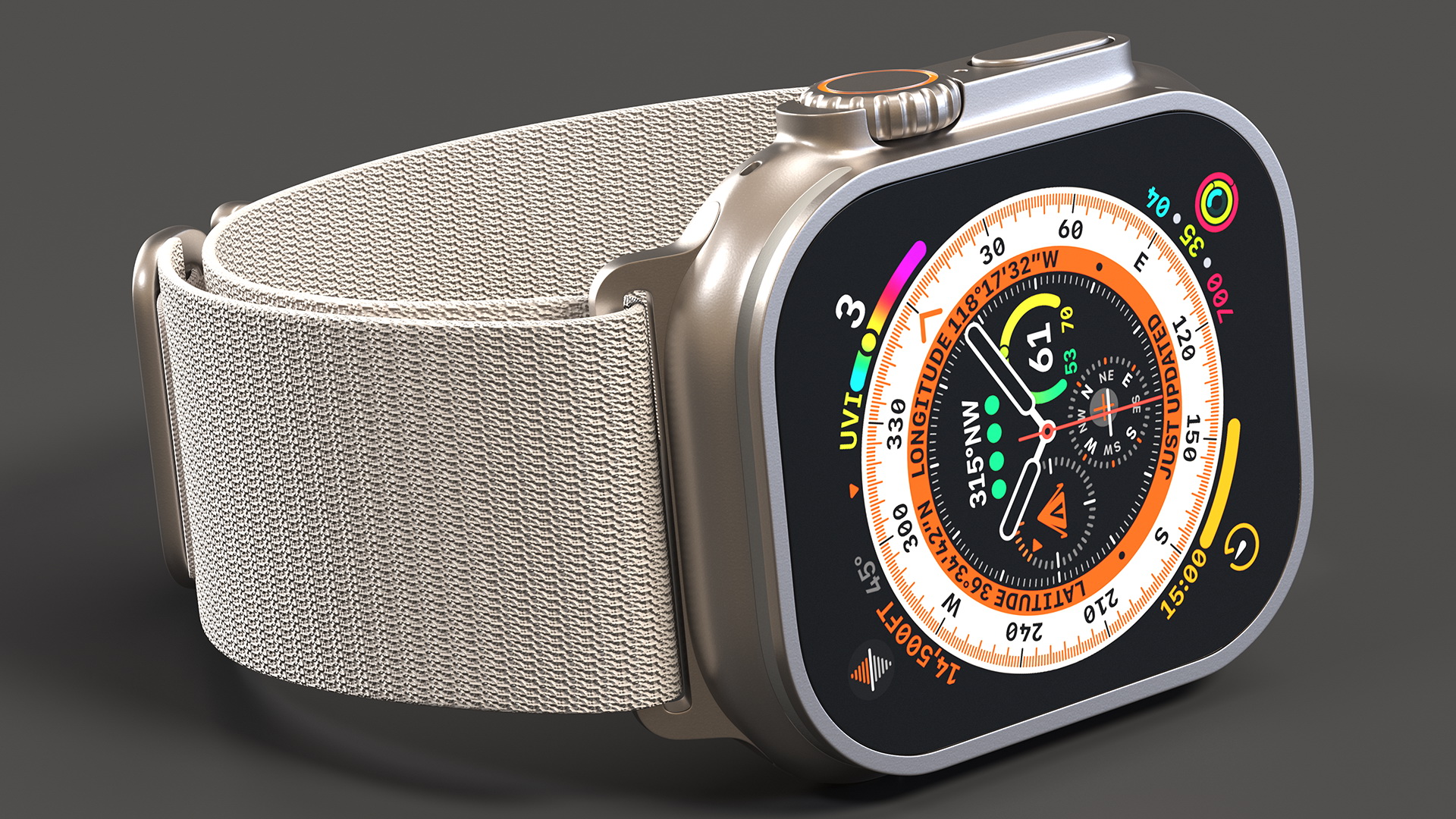 Apple Watch Ultra Alpine Loop Starlight 3D model