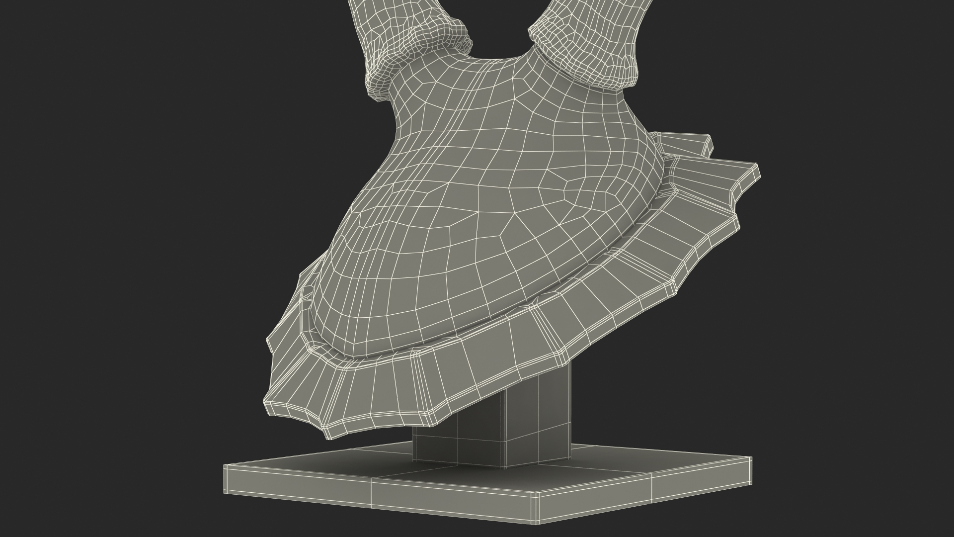 Tabletop Stand with Stag Antlers 3D