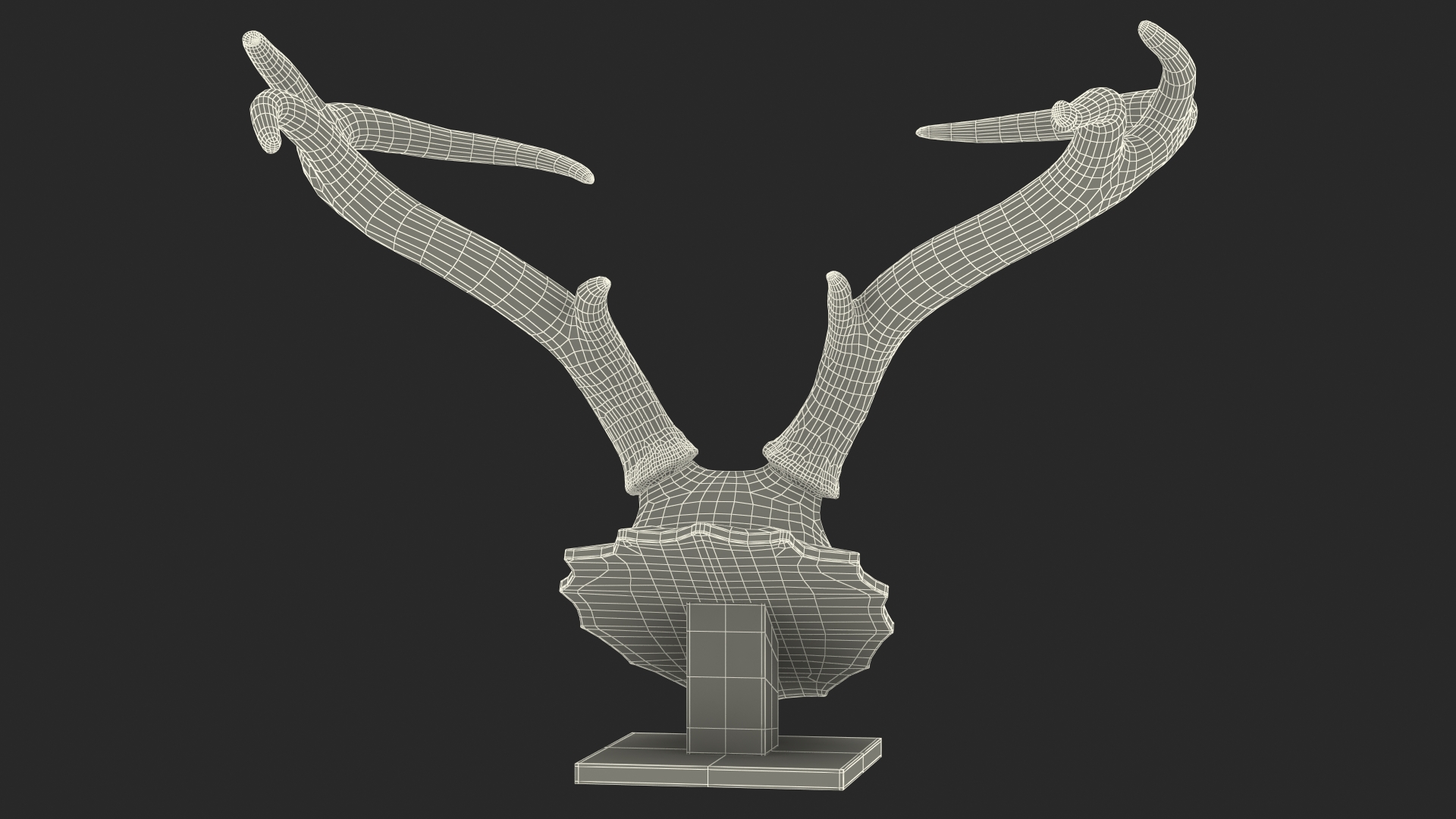 Tabletop Stand with Stag Antlers 3D