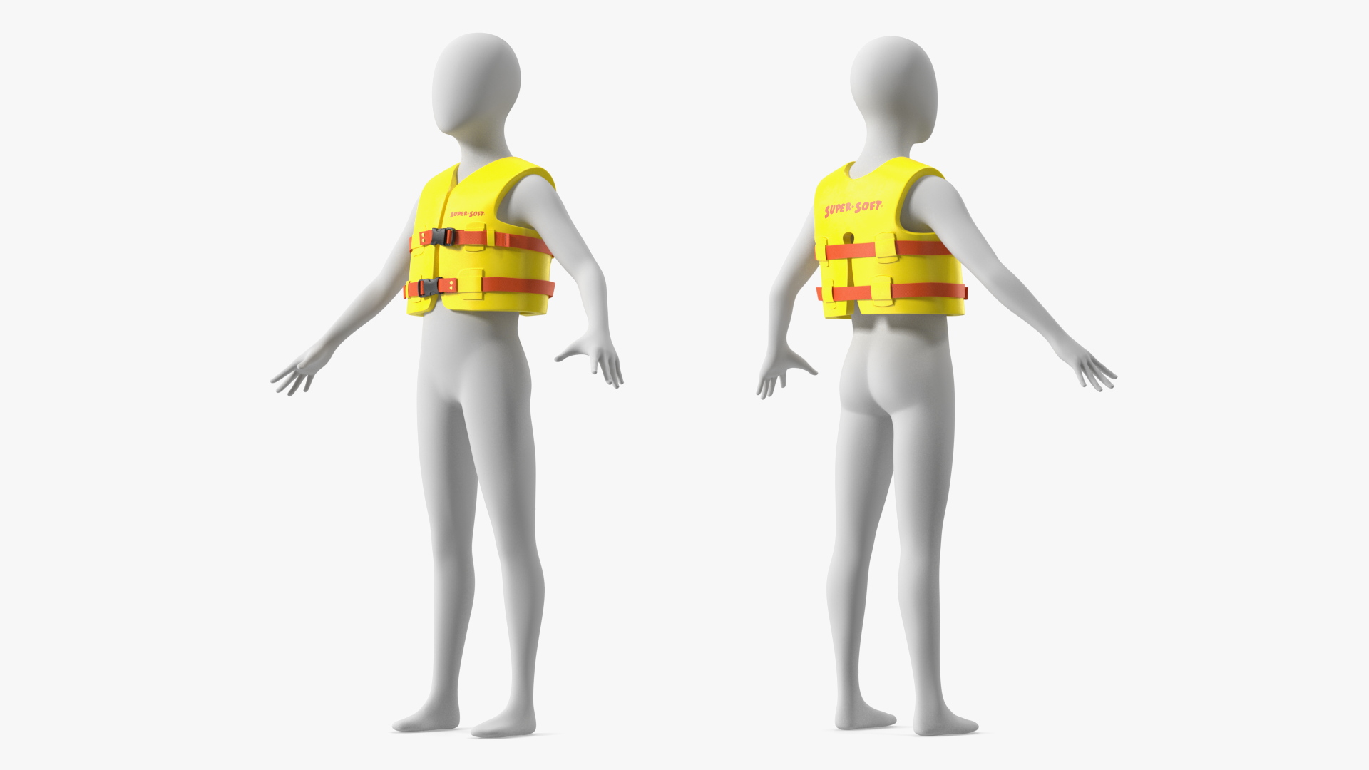 Super Soft Vinyl Coated Life Vest for Kids 3D