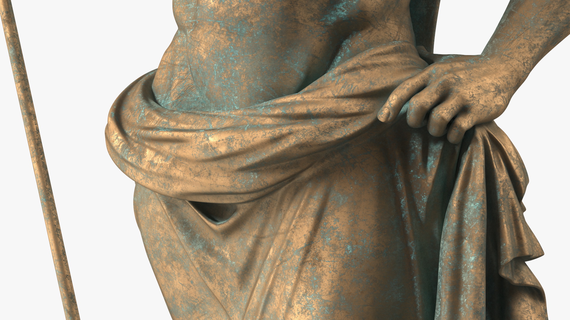 Poseidon Greek God Statue Bronze 3D