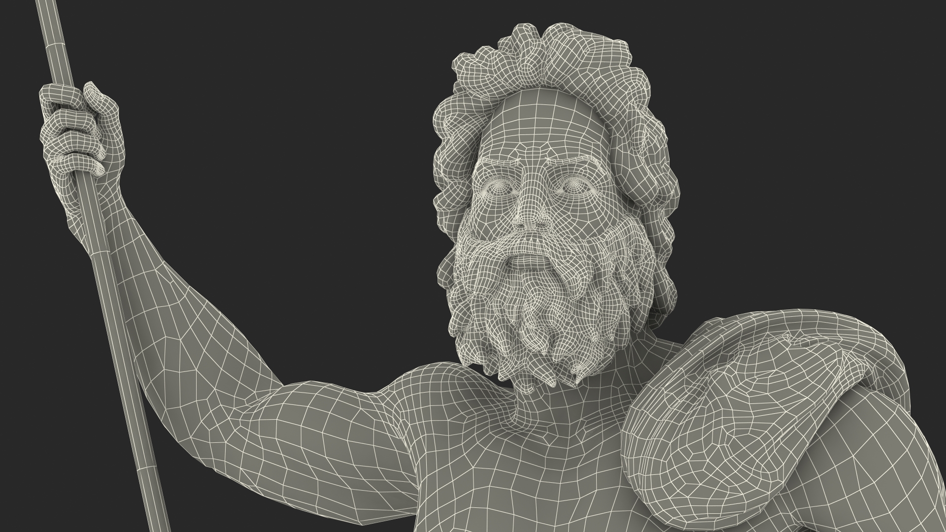 Poseidon Greek God Statue Bronze 3D