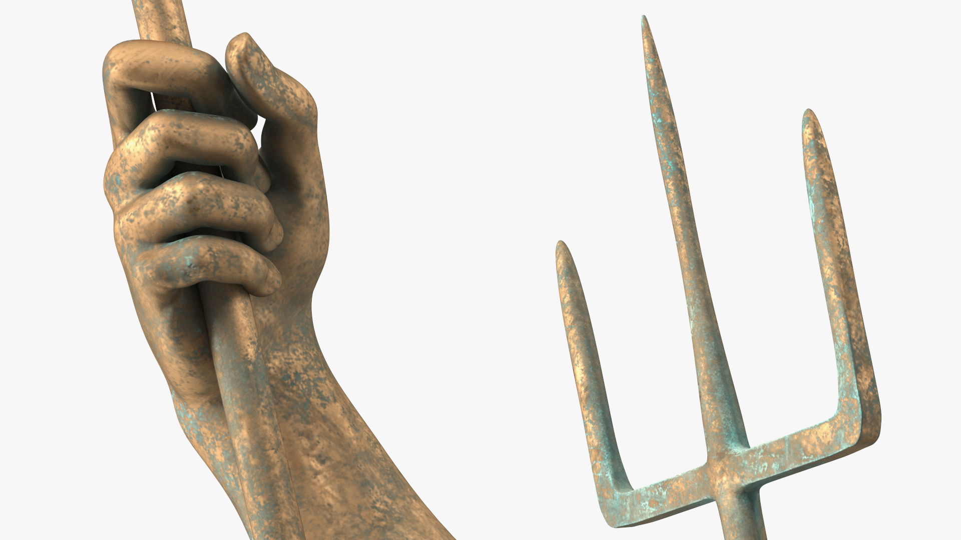 Poseidon Greek God Statue Bronze 3D