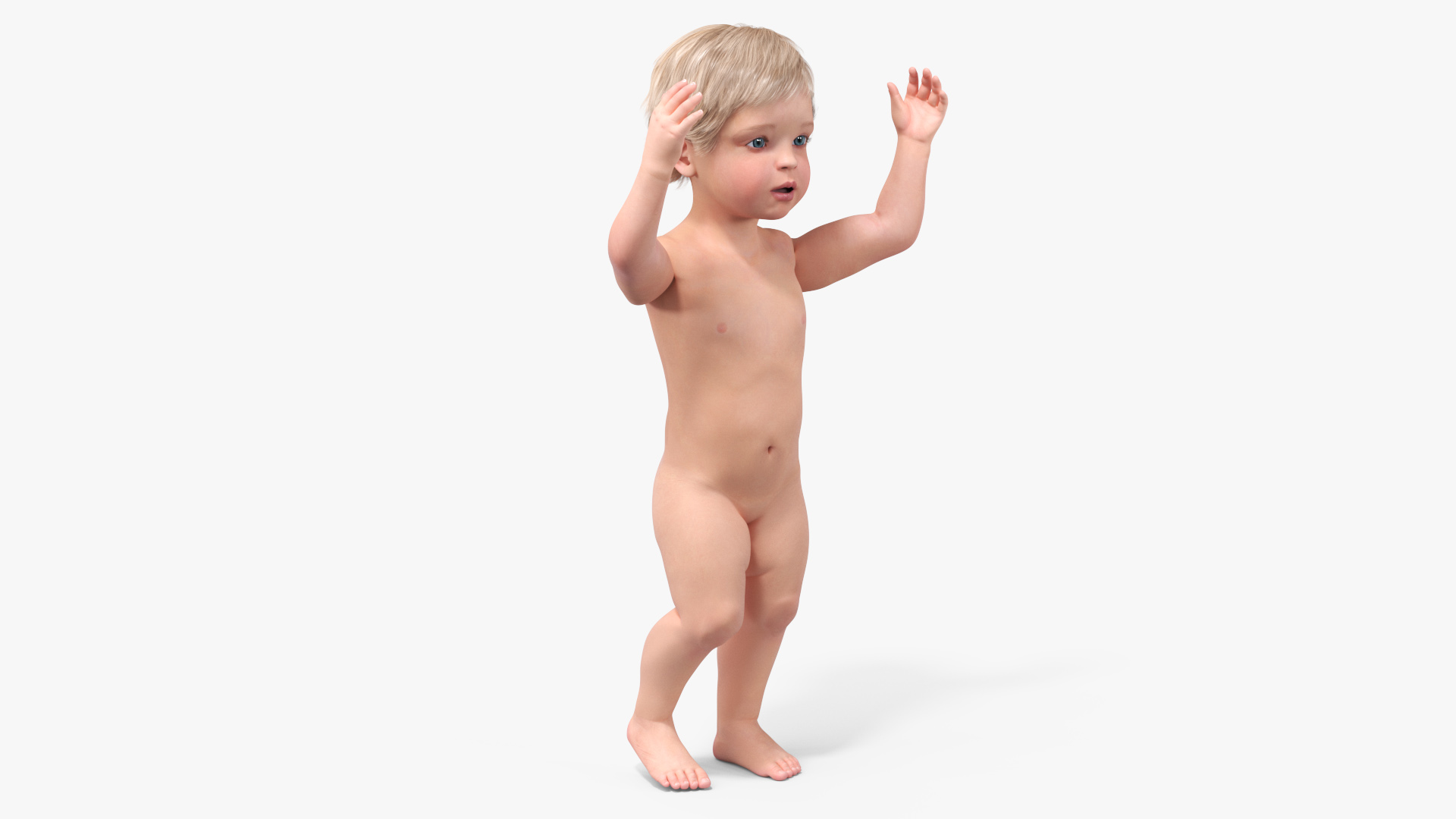 One Year Old Baby Rigged 3D model