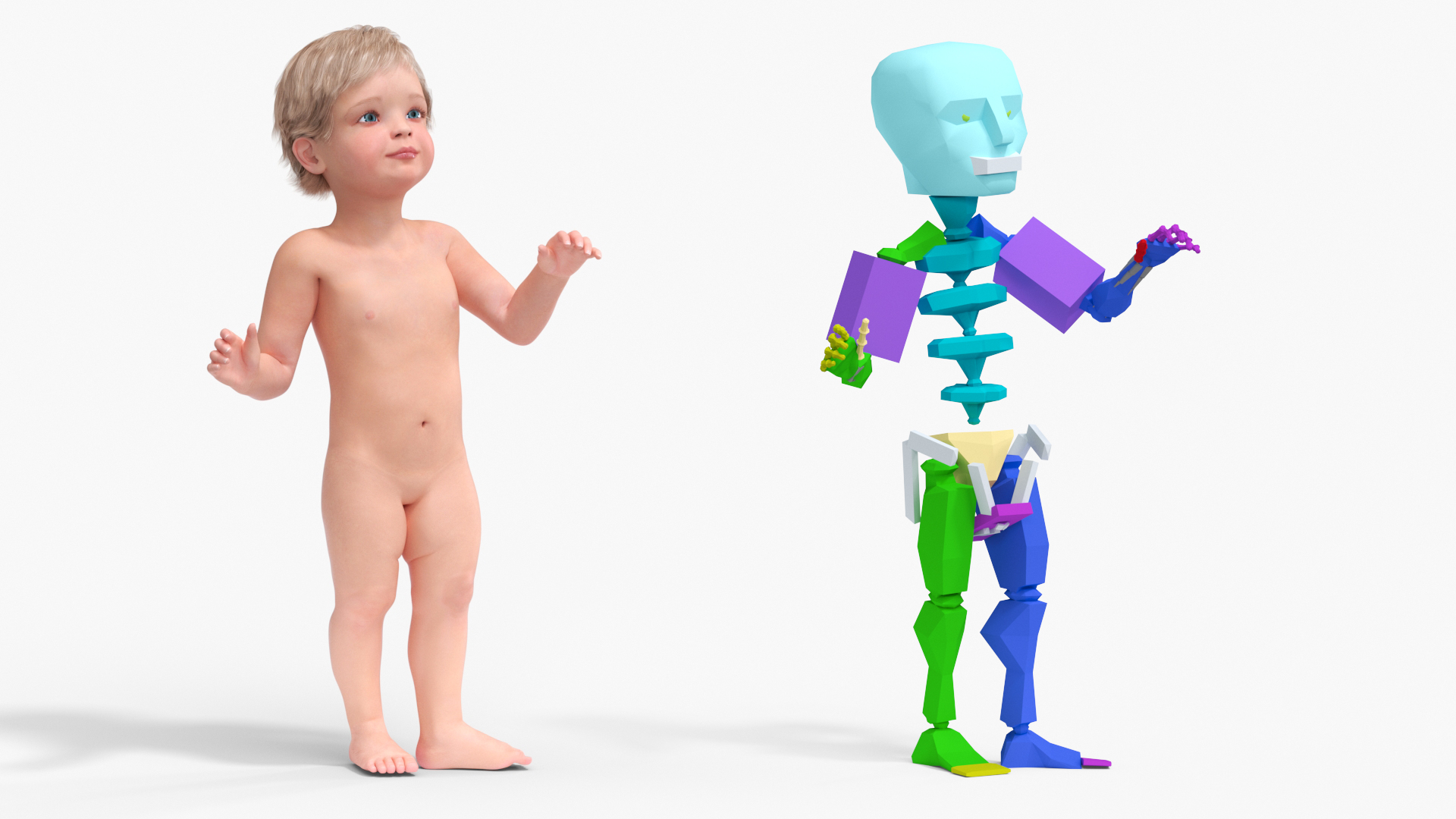 One Year Old Baby Rigged 3D model