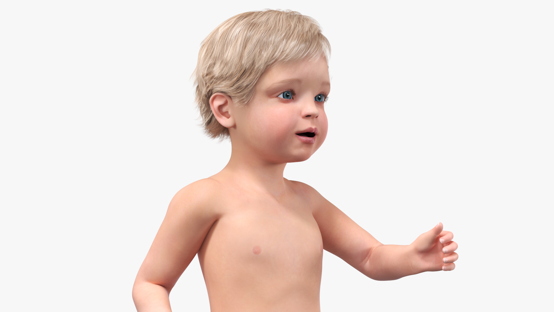 One Year Old Baby Rigged 3D model