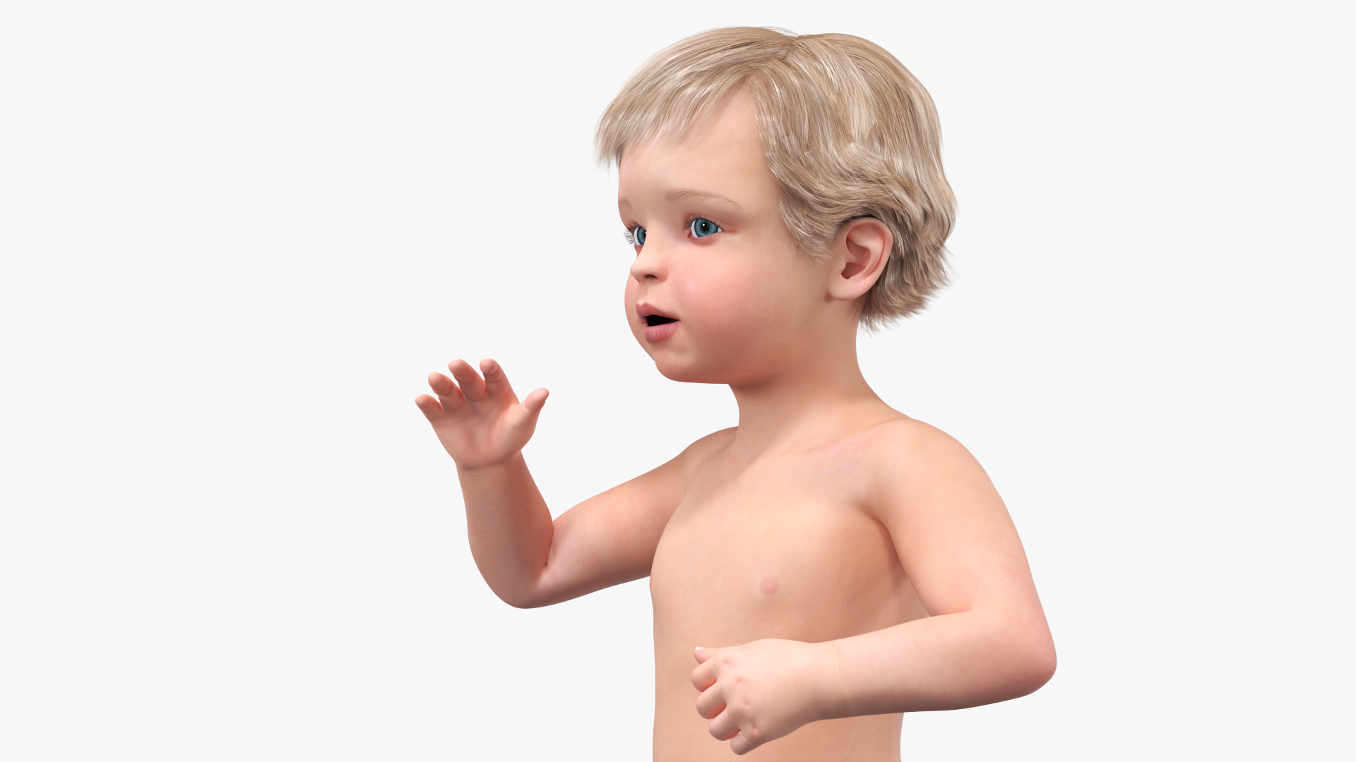 One Year Old Baby Rigged 3D model
