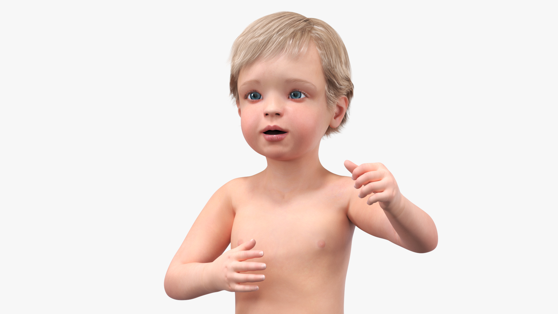 One Year Old Baby Rigged 3D model