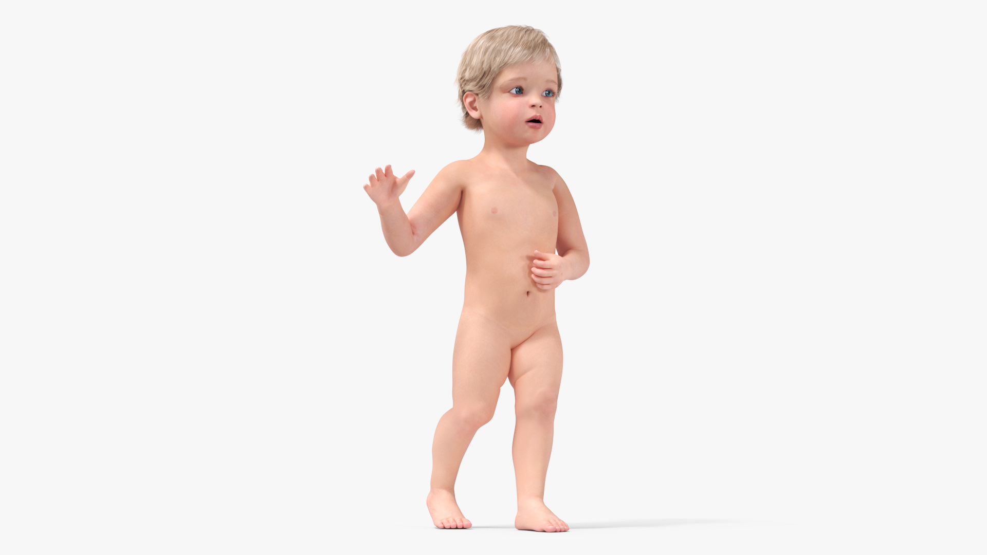One Year Old Baby Rigged 3D model