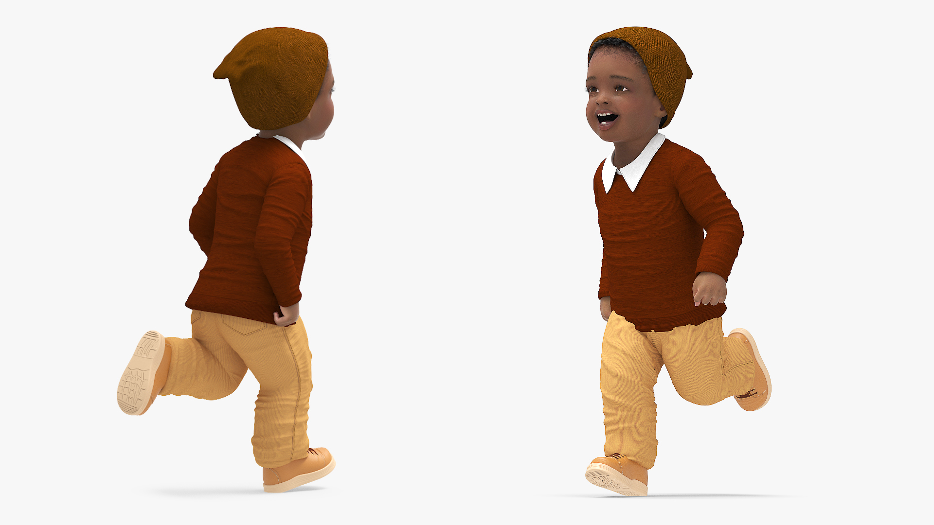 Little Black Boy Everyday Autumn Clothes Rigged 3D