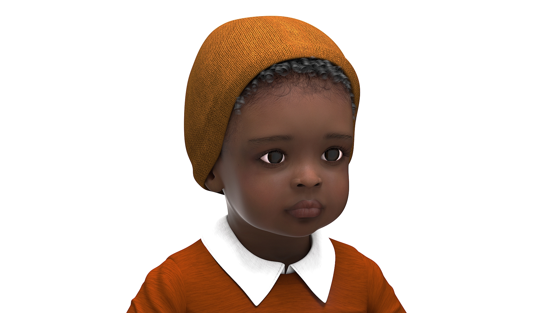 Little Black Boy Everyday Autumn Clothes Rigged 3D