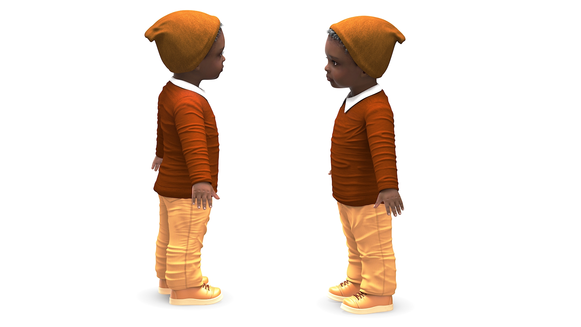Little Black Boy Everyday Autumn Clothes Rigged 3D