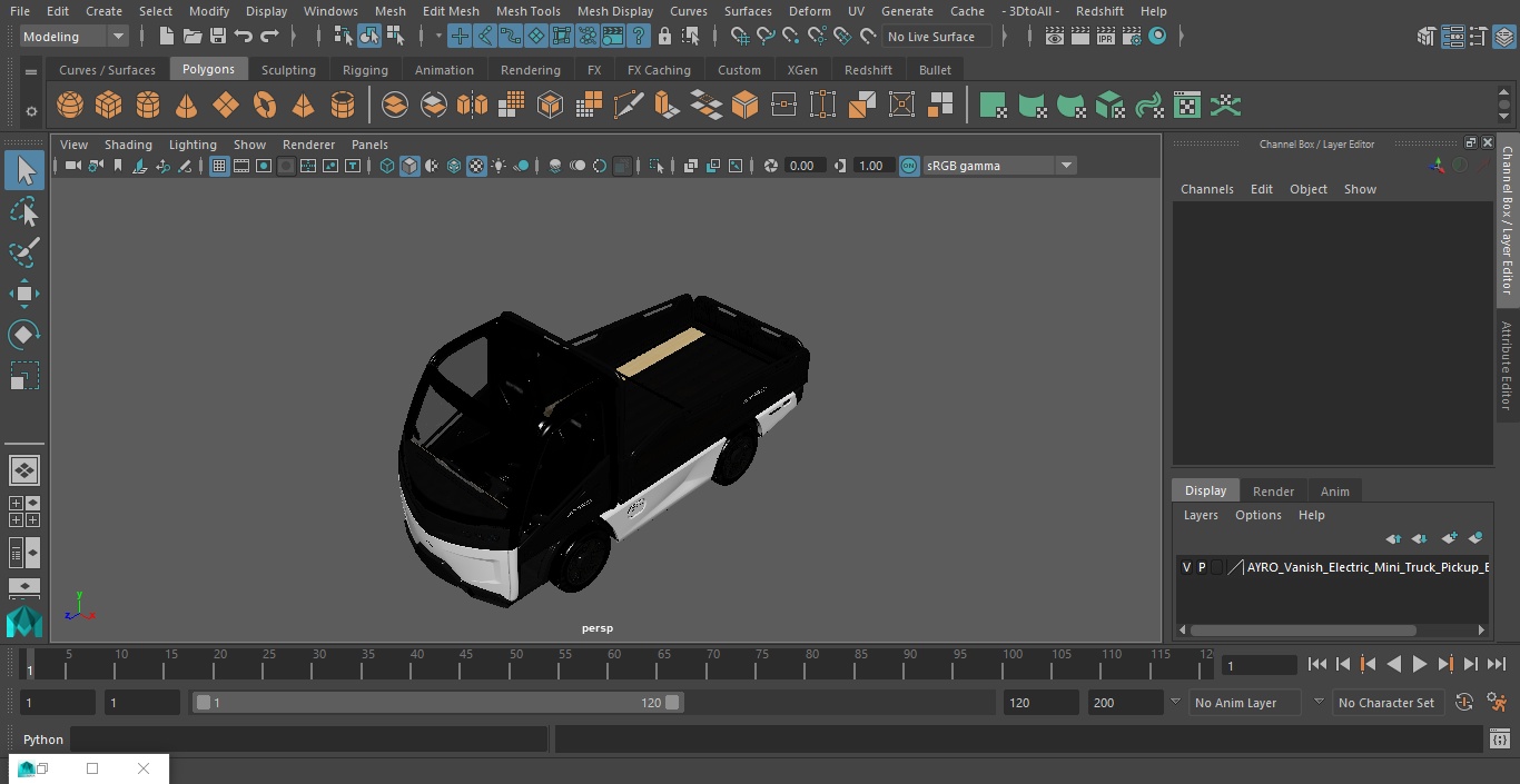 AYRO Vanish Electric Mini Truck Pickup Bed 3D