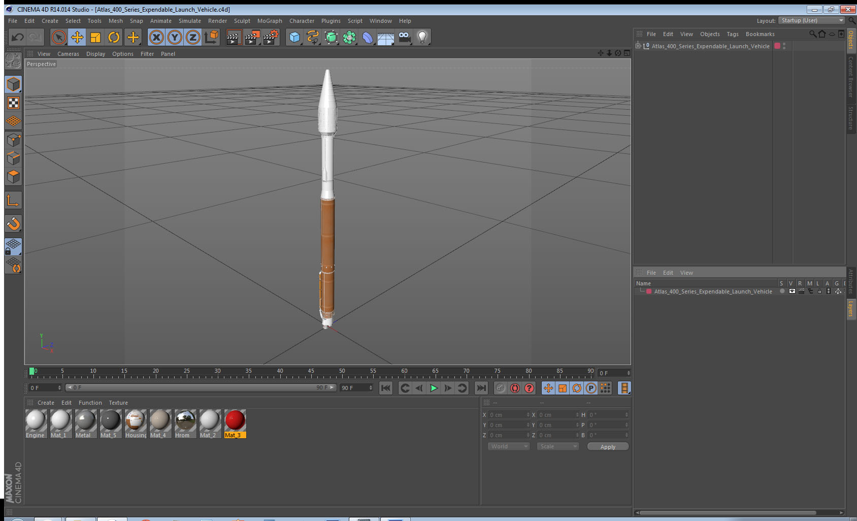 Atlas 400 Series Expendable Launch Vehicle 3D