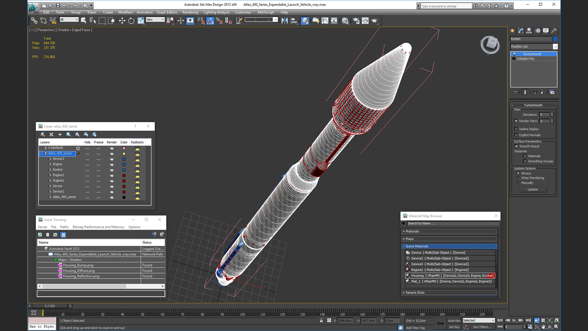 Atlas 400 Series Expendable Launch Vehicle 3D