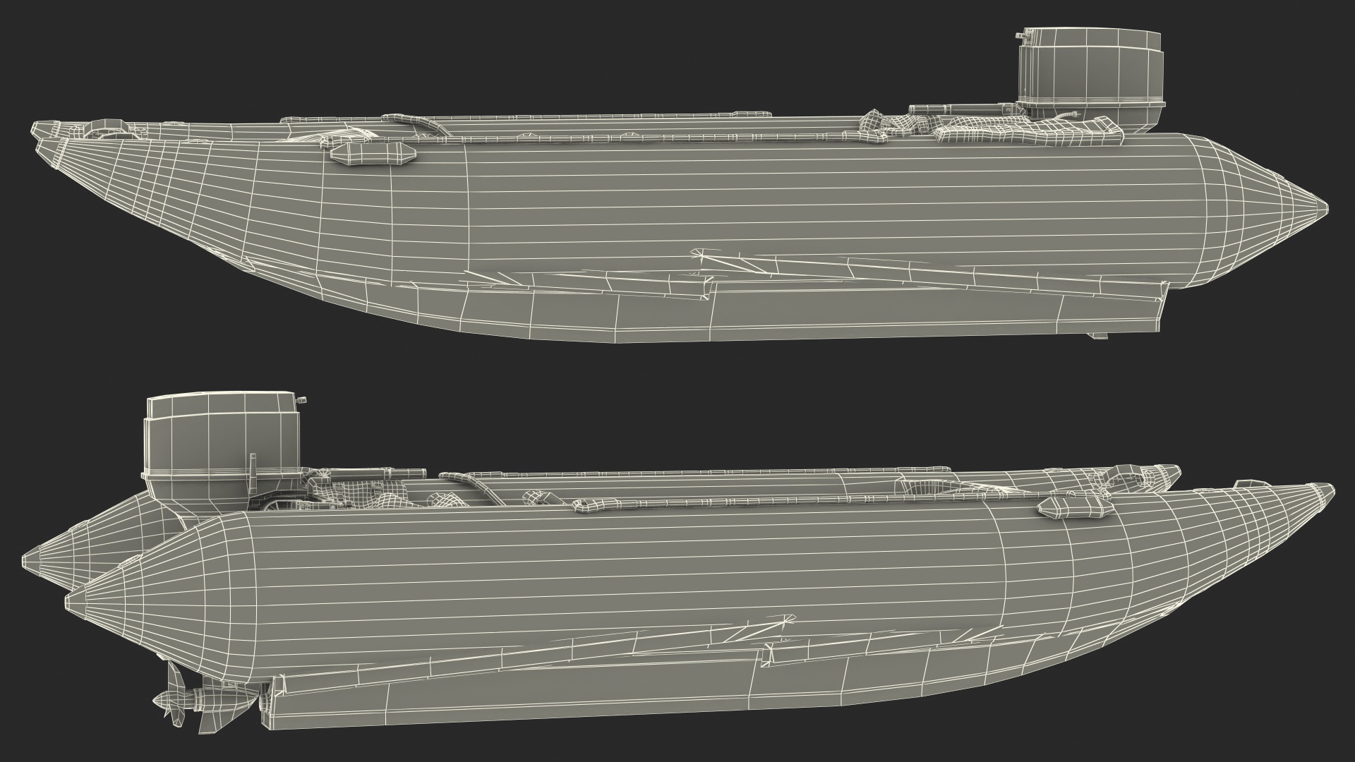 Racing Boat Gemini Zapcat F1 with Engine Orange Rigged 3D model