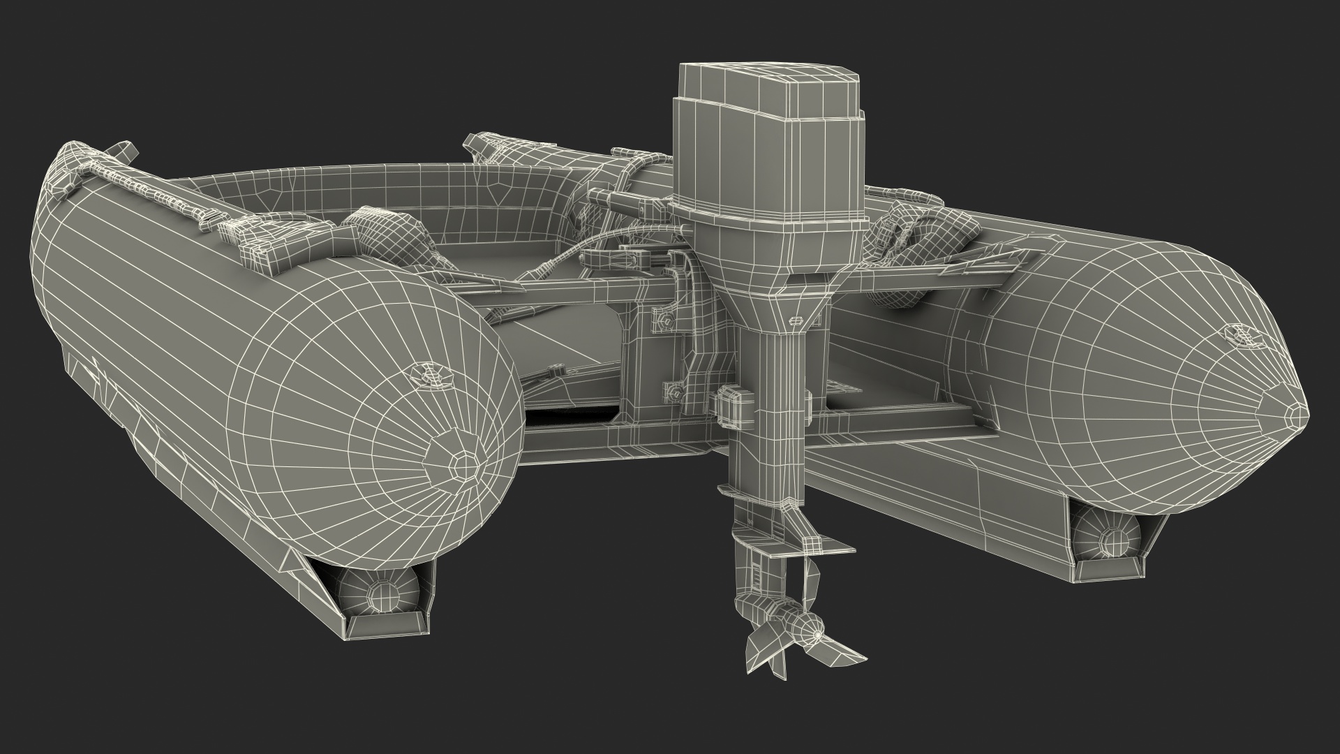 Racing Boat Gemini Zapcat F1 with Engine Orange Rigged 3D model