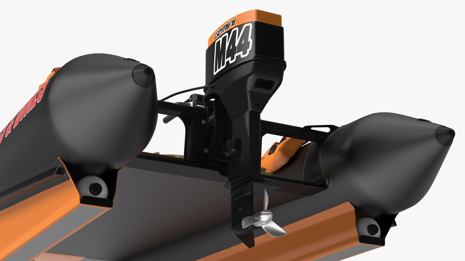 Racing Boat Gemini Zapcat F1 with Engine Orange Rigged 3D model
