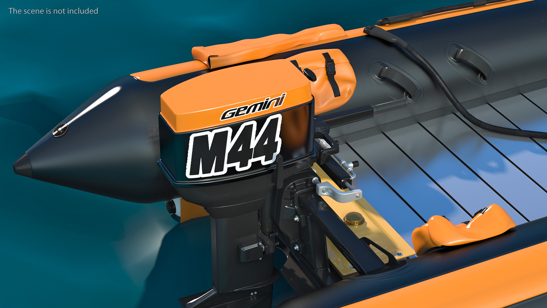 Racing Boat Gemini Zapcat F1 with Engine Orange Rigged 3D model