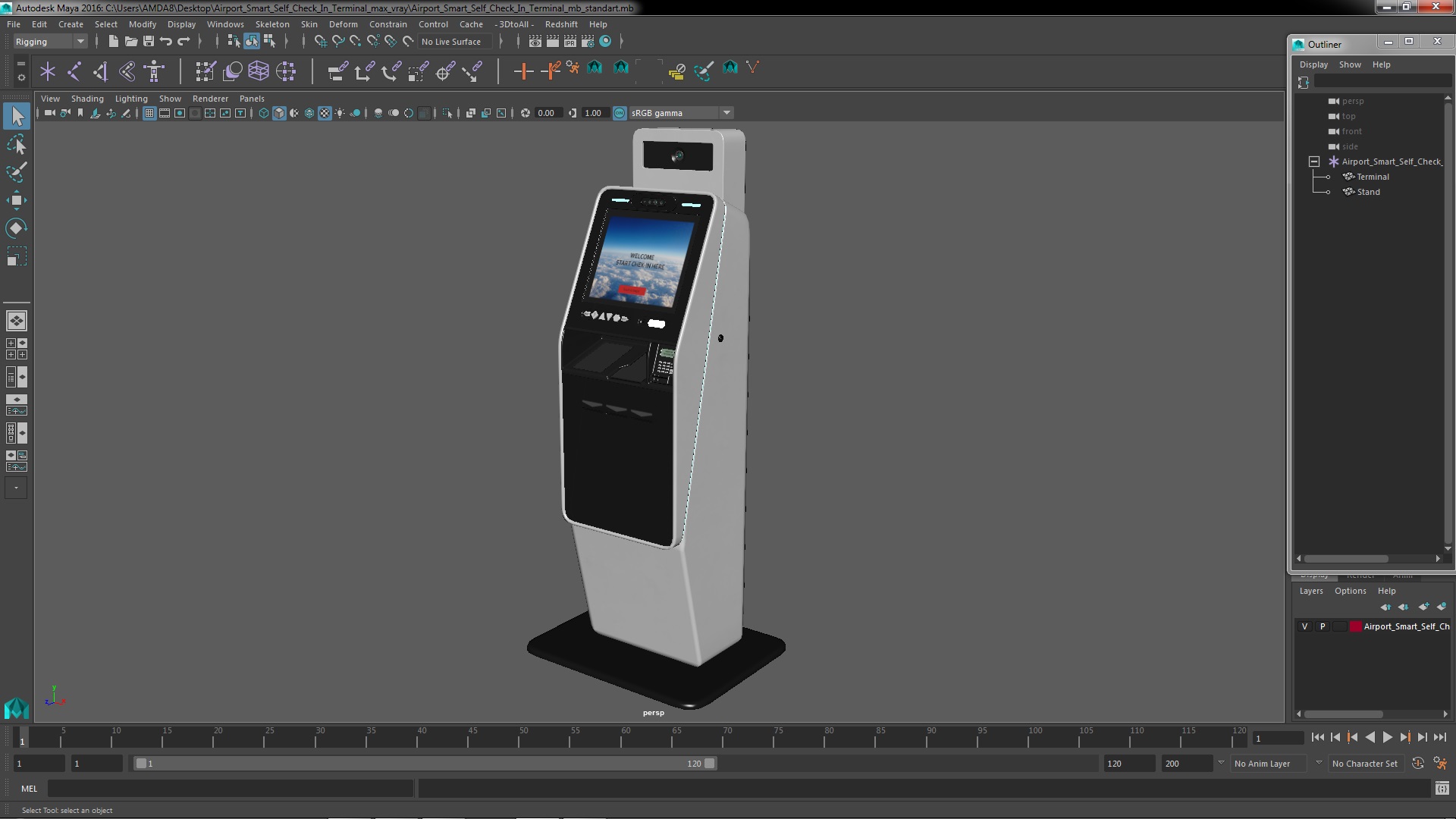 3D Airport Smart Self Check In Terminal
