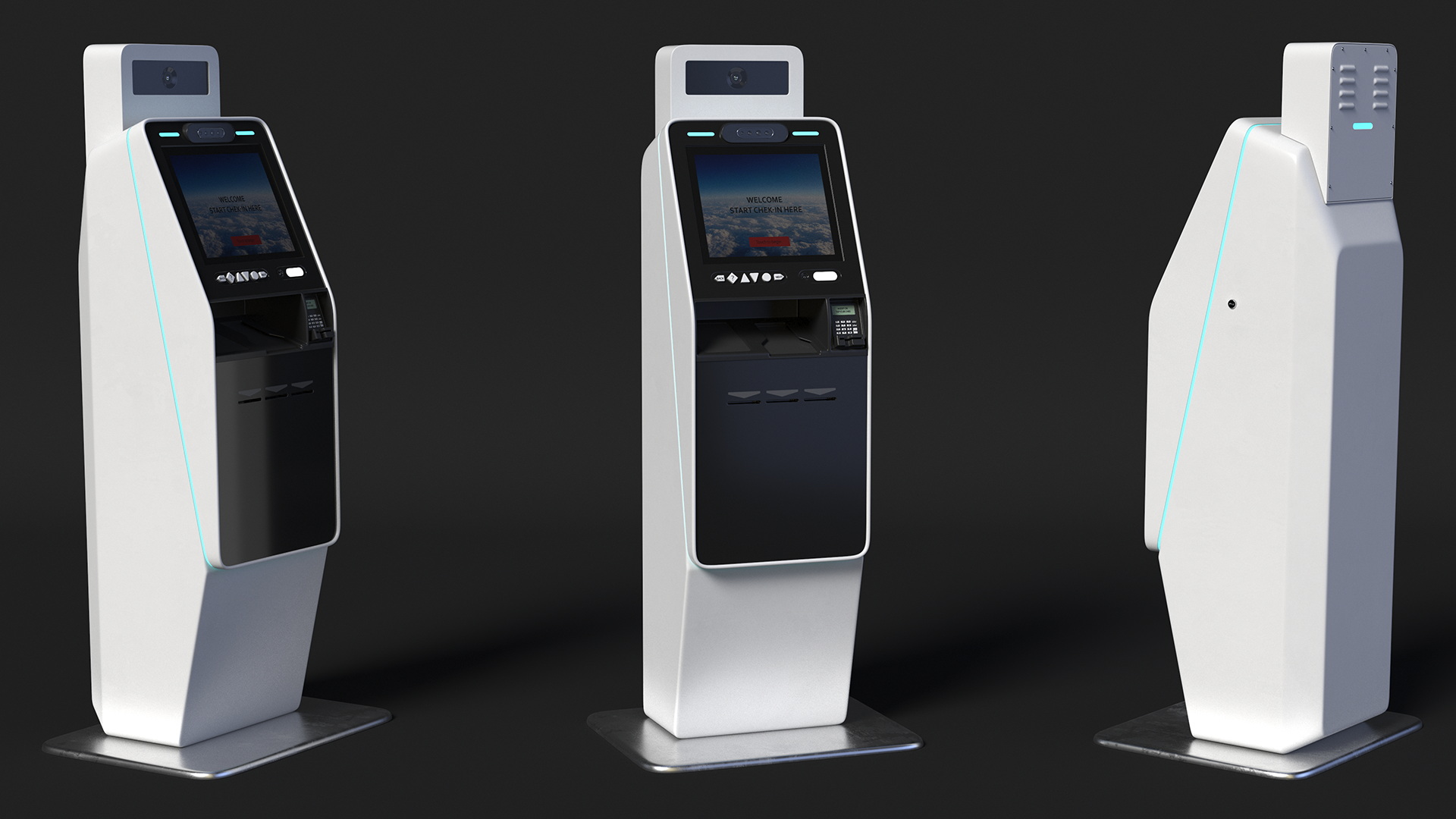 3D Airport Smart Self Check In Terminal