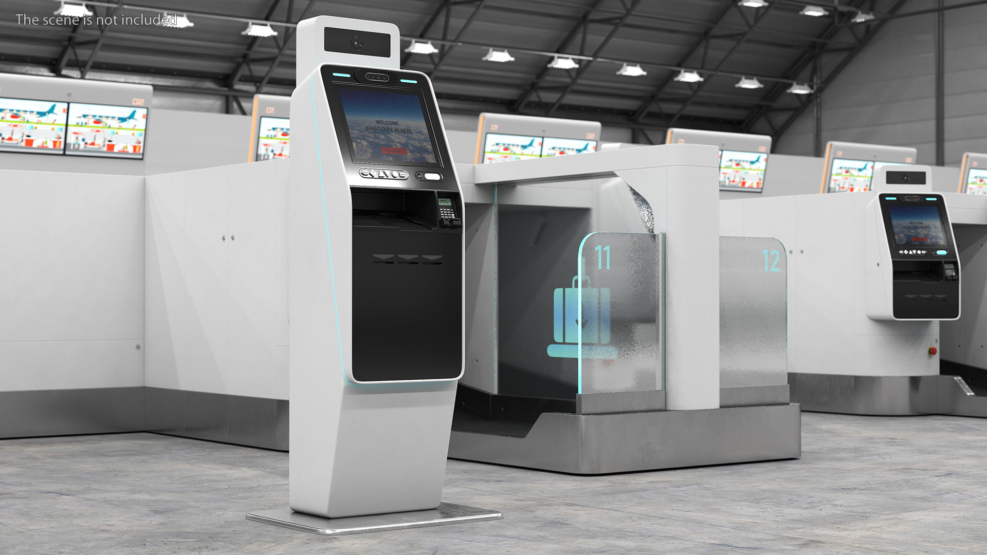 3D Airport Smart Self Check In Terminal