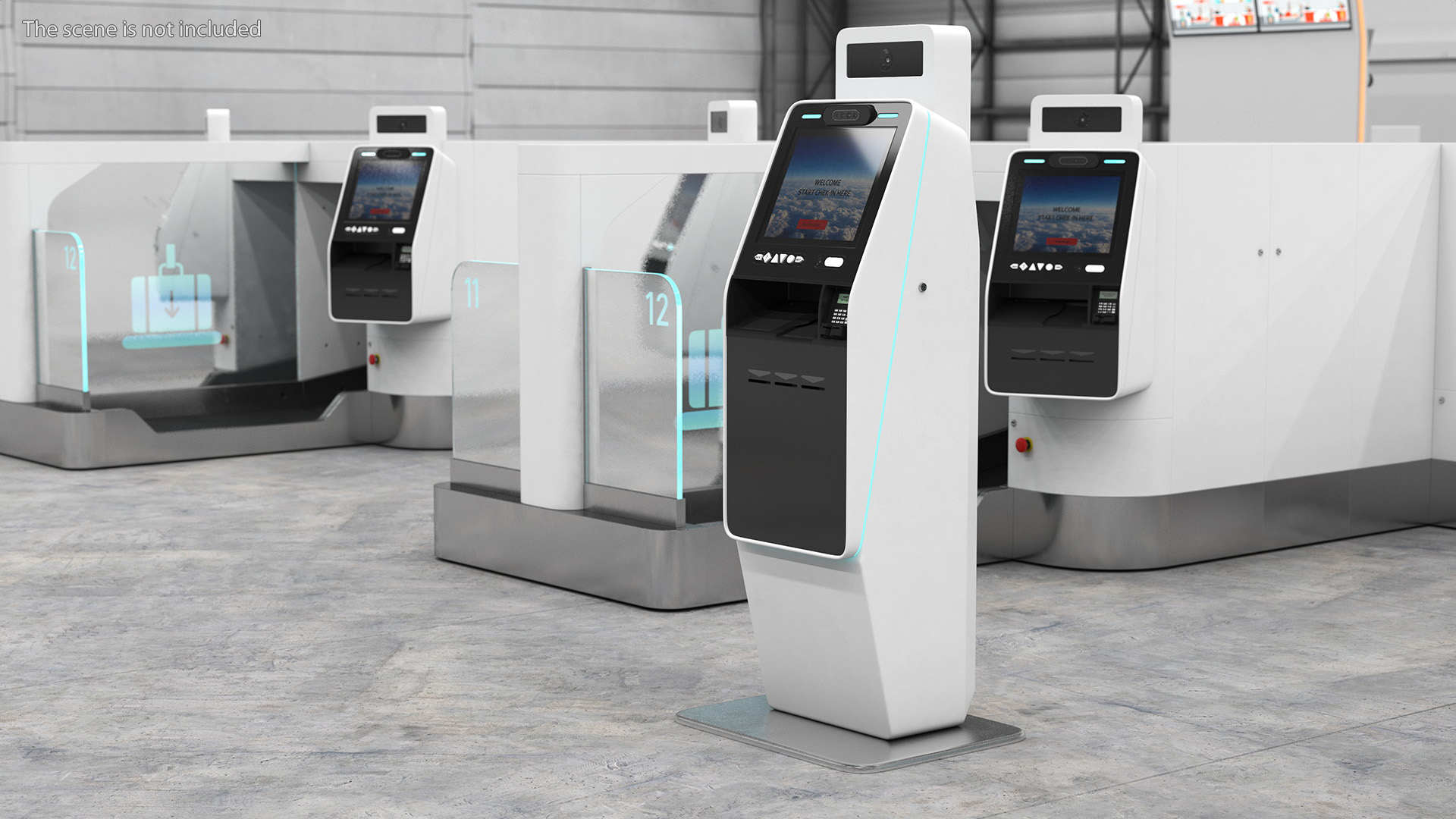 3D Airport Smart Self Check In Terminal