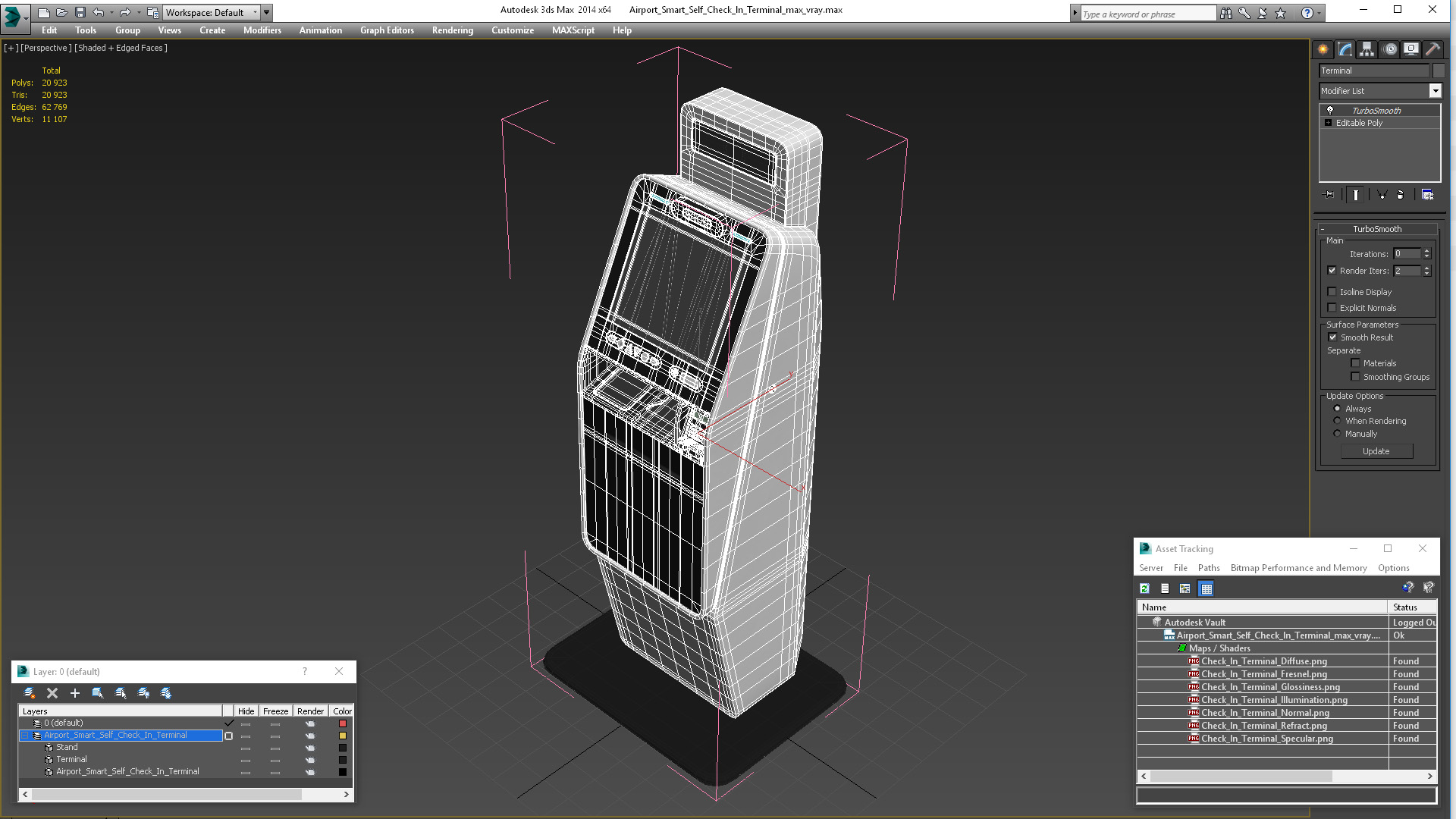 3D Airport Smart Self Check In Terminal