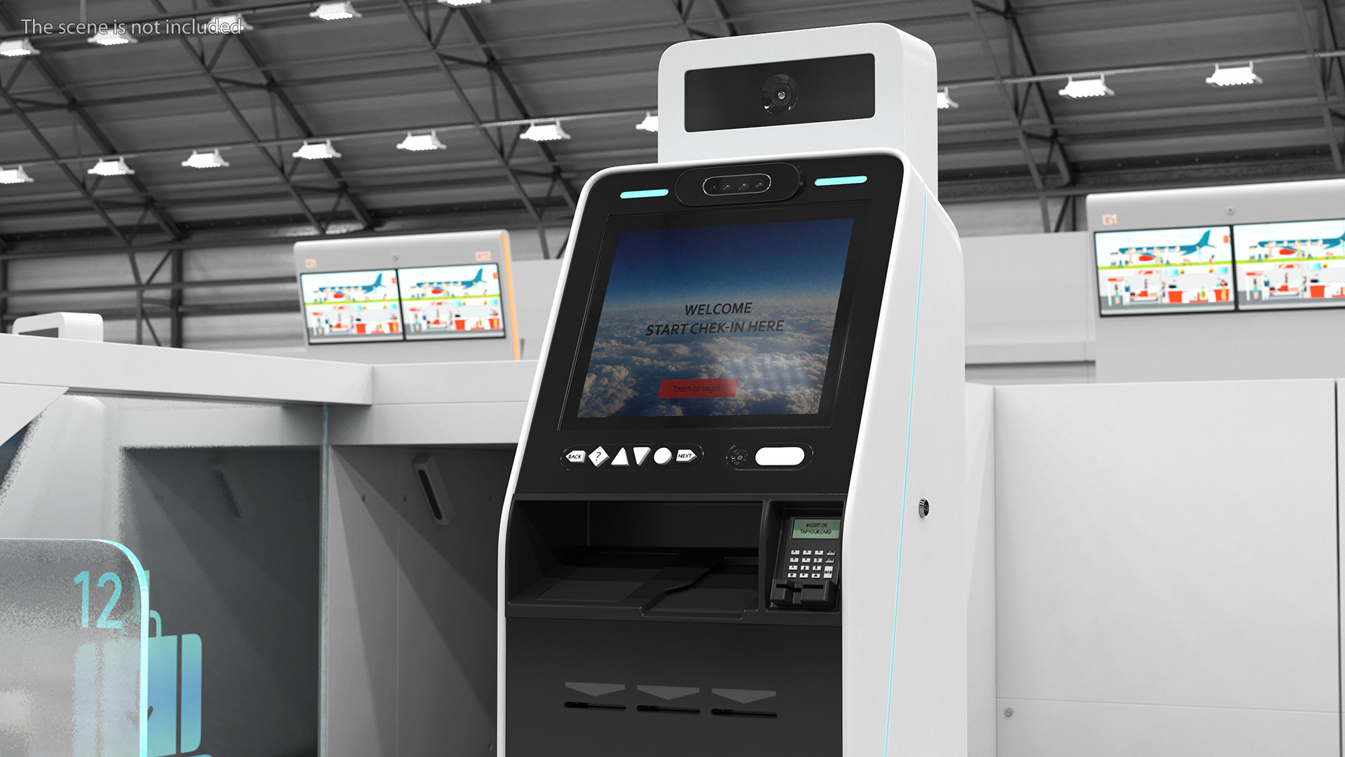3D Airport Smart Self Check In Terminal