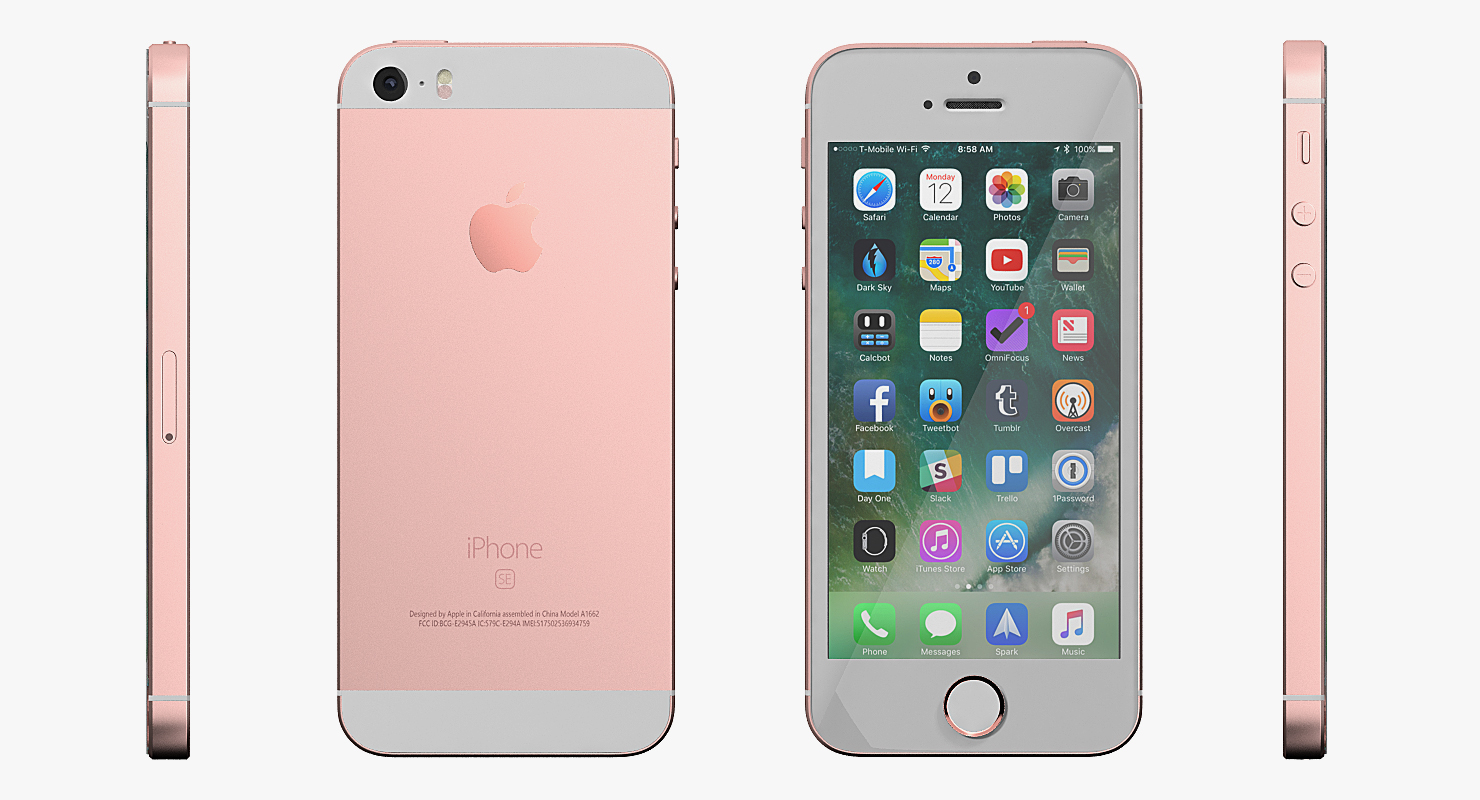 iPhone SE Rose Gold 3D model