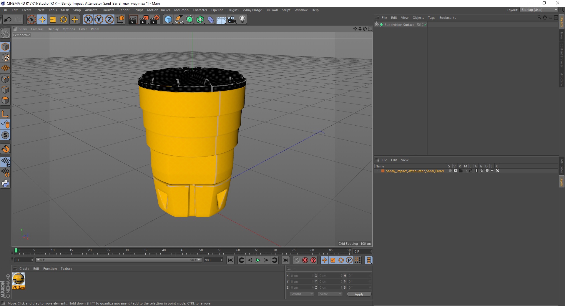 3D model Sandy Impact Attenuator Sand Barrel