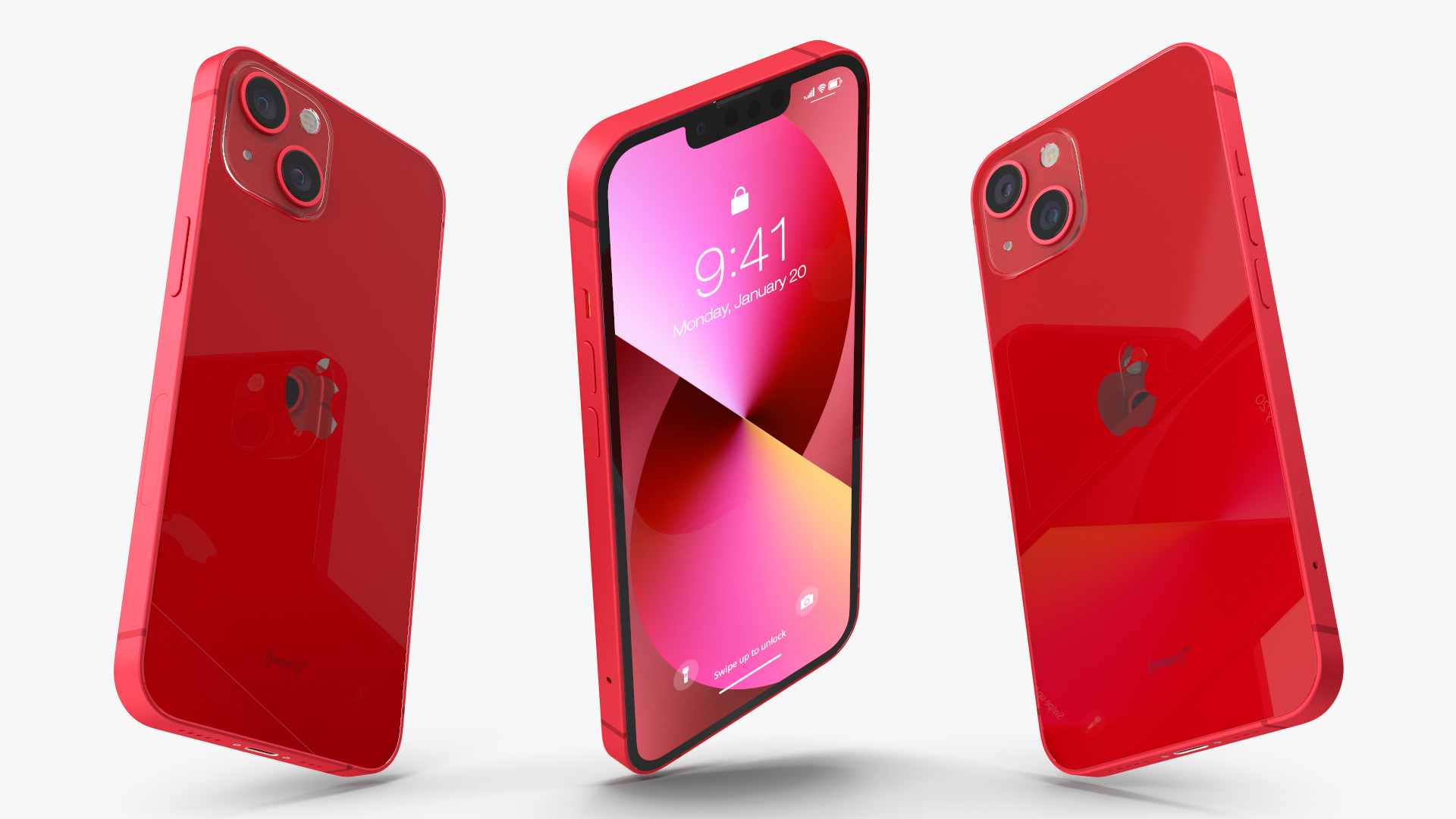 Red Apple iPhone 13 3D model