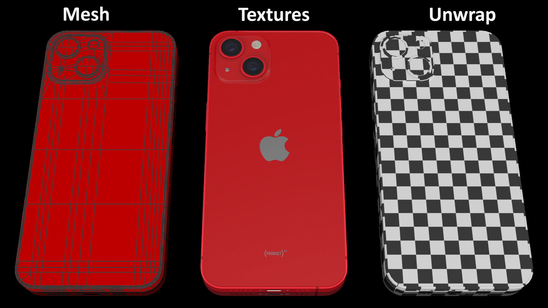 Red Apple iPhone 13 3D model
