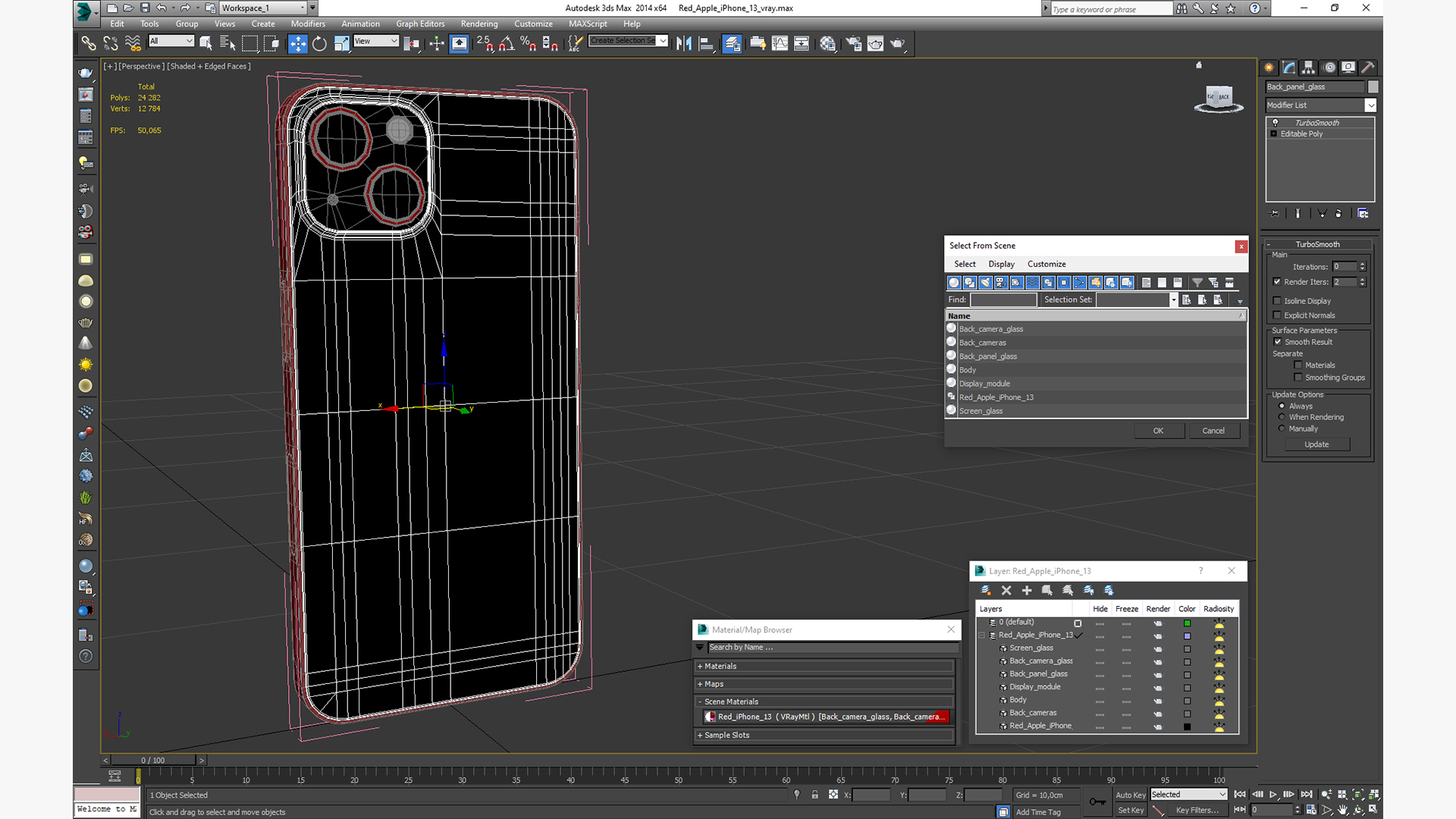 Red Apple iPhone 13 3D model