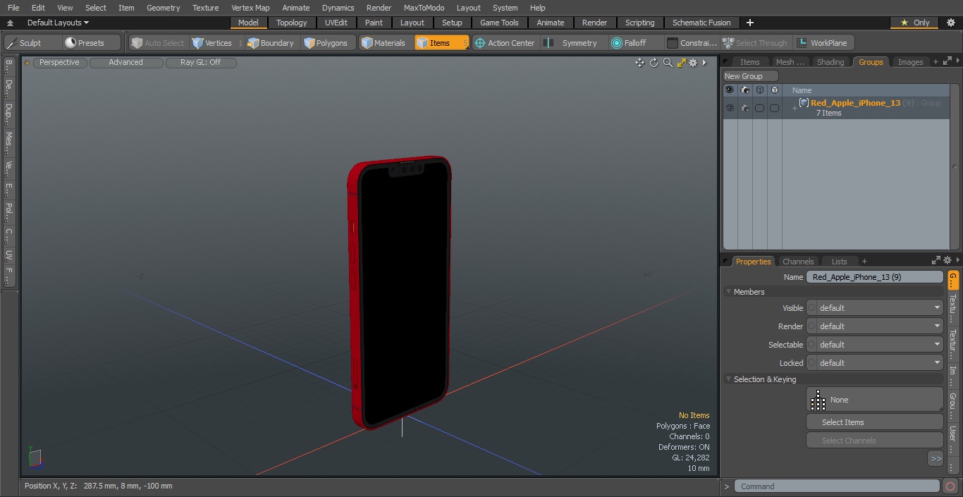 Red Apple iPhone 13 3D model